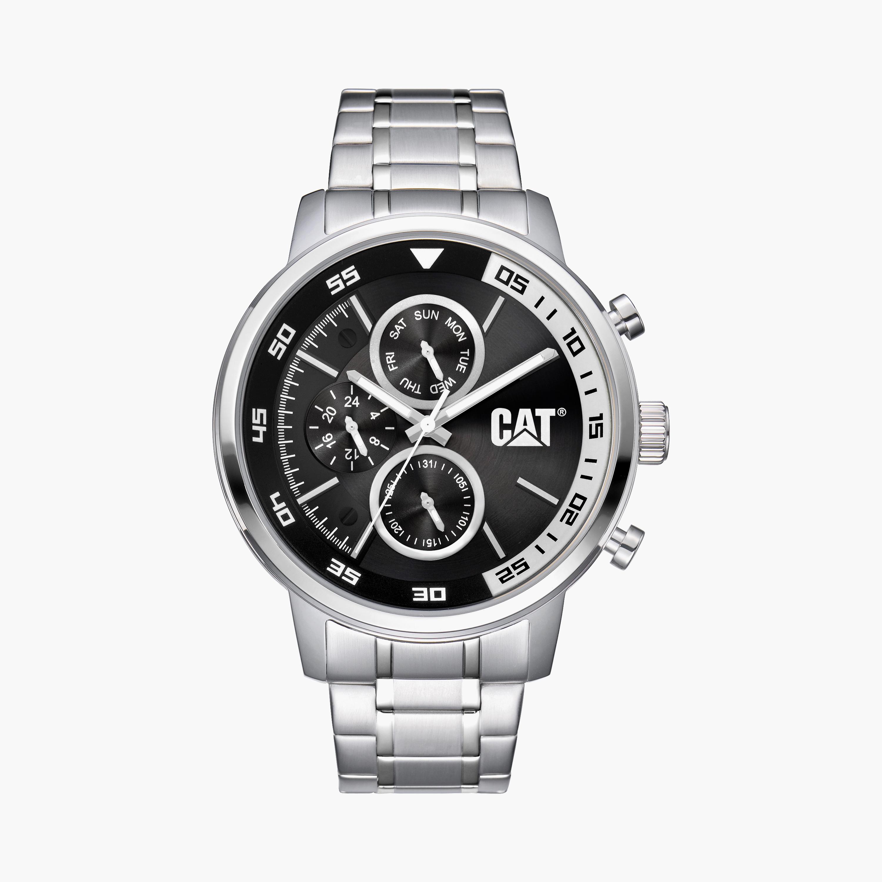 ساعة كرونوغراف فضية بسوار ستانلس ستيل للرجال من كات | AK14911122-men-watchesandjewellery-watches-image-1