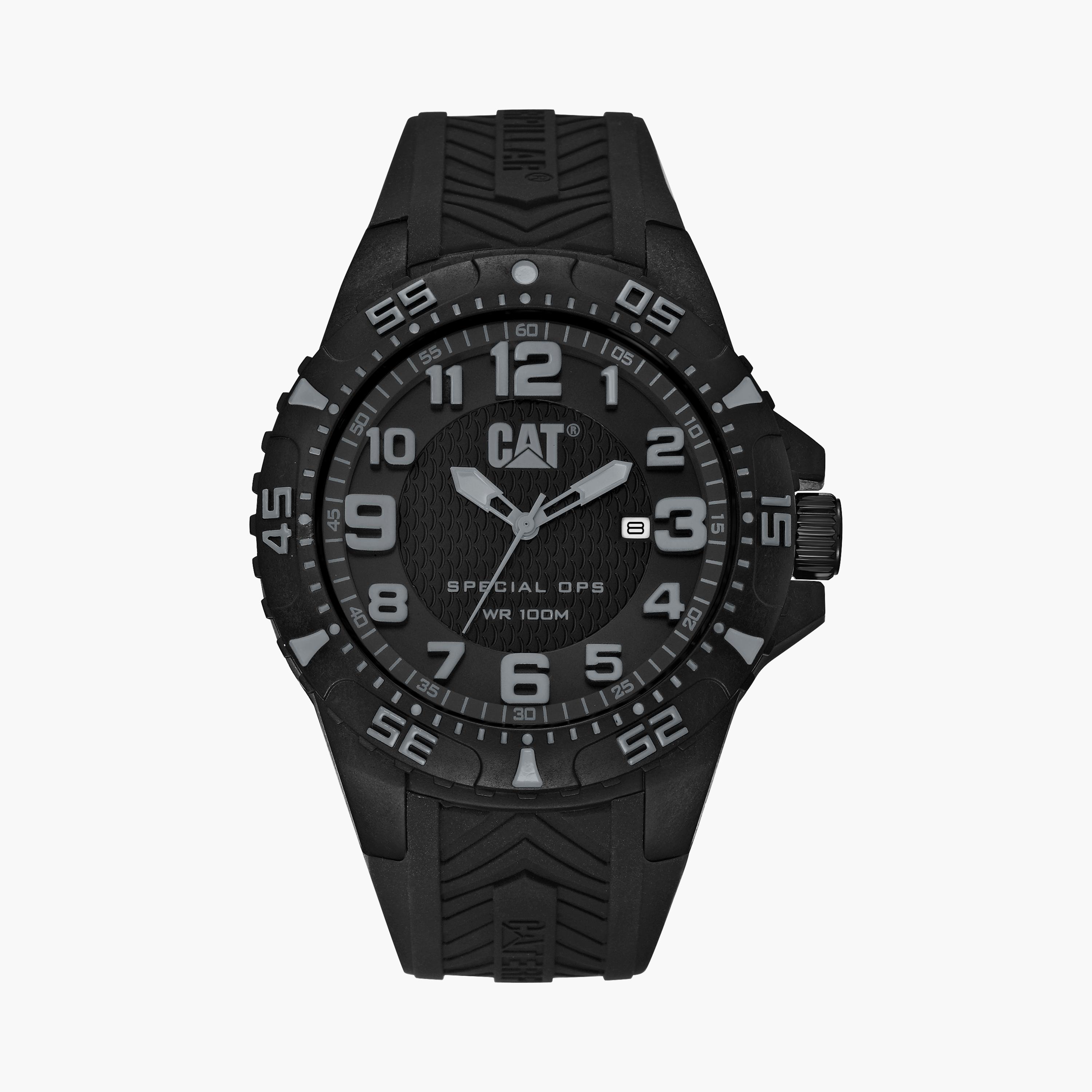 ساعة كات ذو انالوج بسوار سيليكون أسود للرجال | K312121112-men-watchesandjewellery-watches-image-1