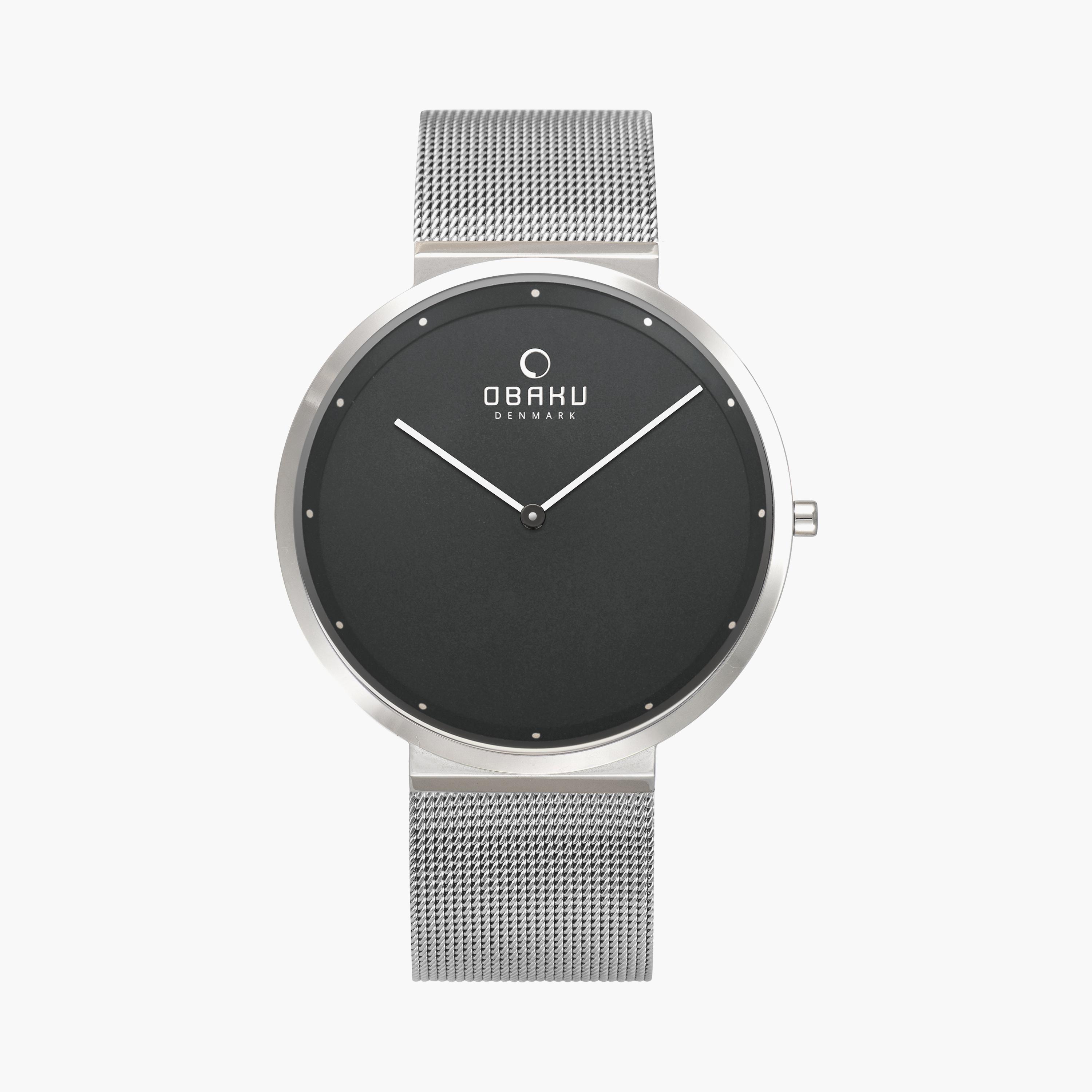 ساعة أنالوج فضية بسوار ستانلس ستيل من أوباكو | V230GXCBMC-men-watchesandjewellery-watches-image-1