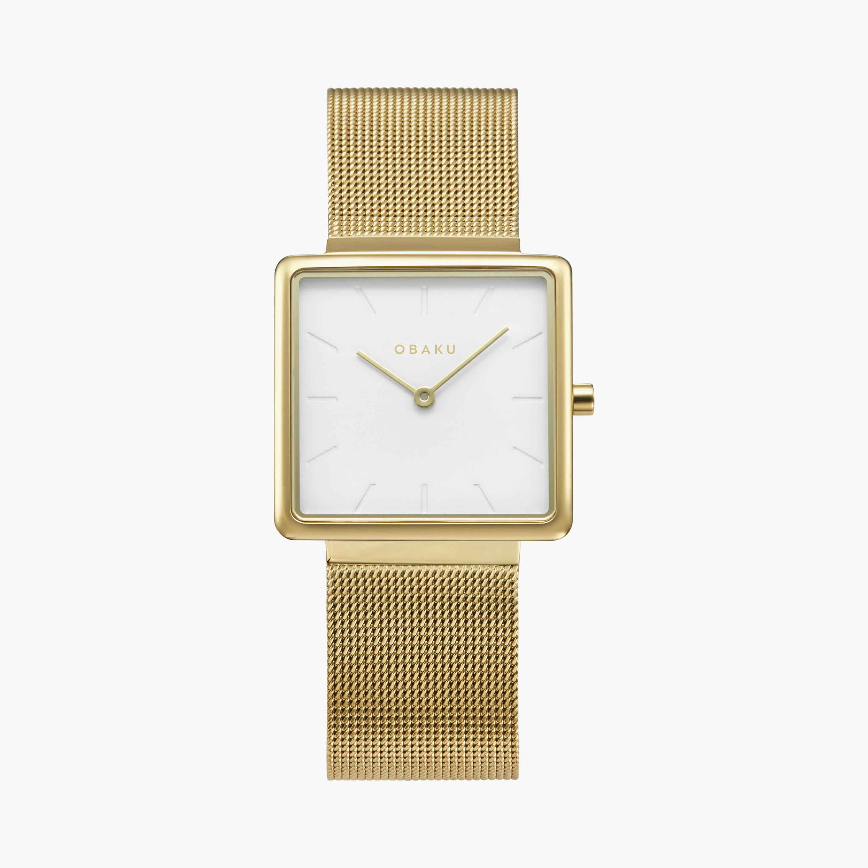ساعة أنالوج ذهبية بسوار ستانلس ستيل من أوباكو | V236LXGIMG-women-watchesandjewellery-watches-image-1