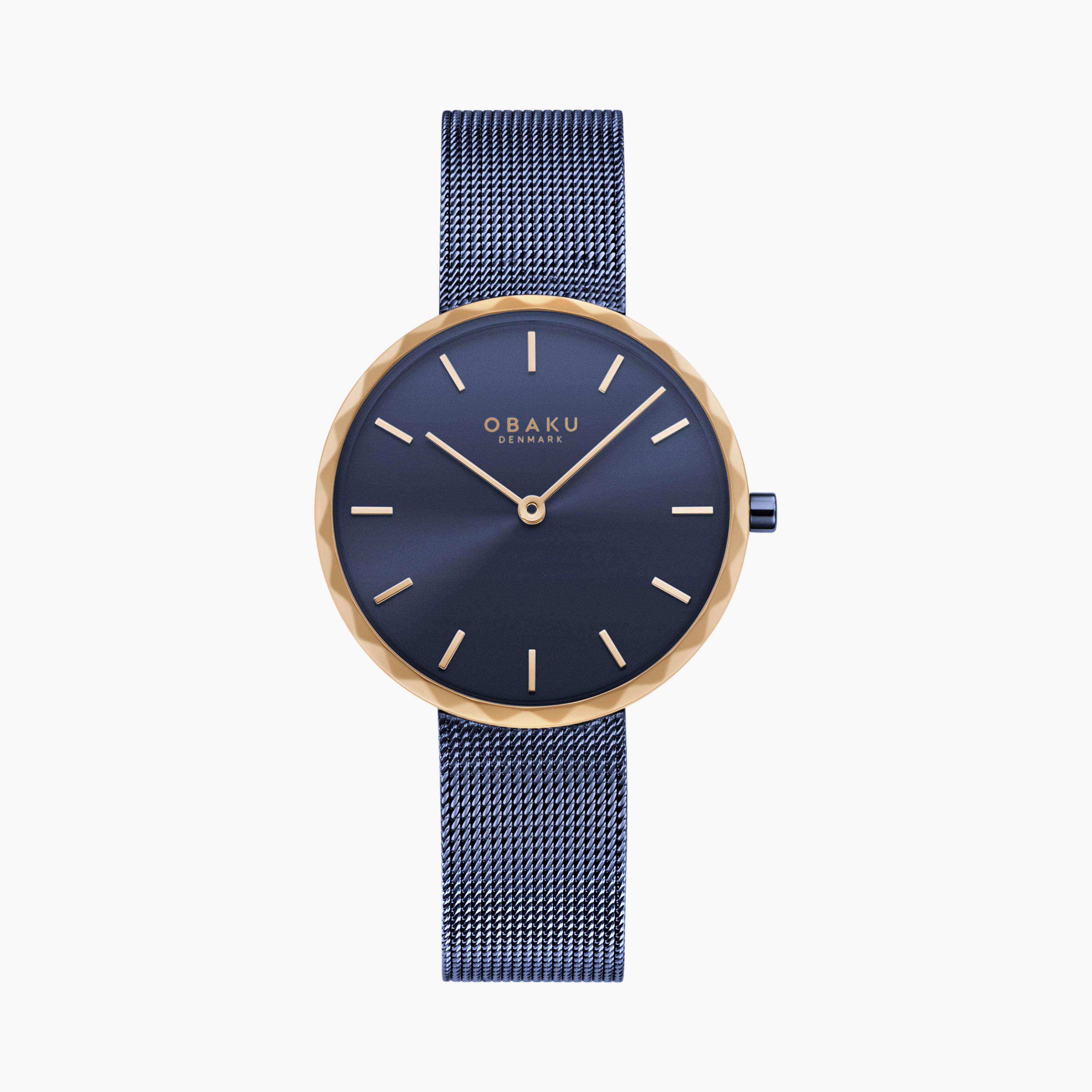 Obaku Blue Analog Stainless Steel Strap Watch | V252LXSLML-women-watchesandjewellery-watches-image-1