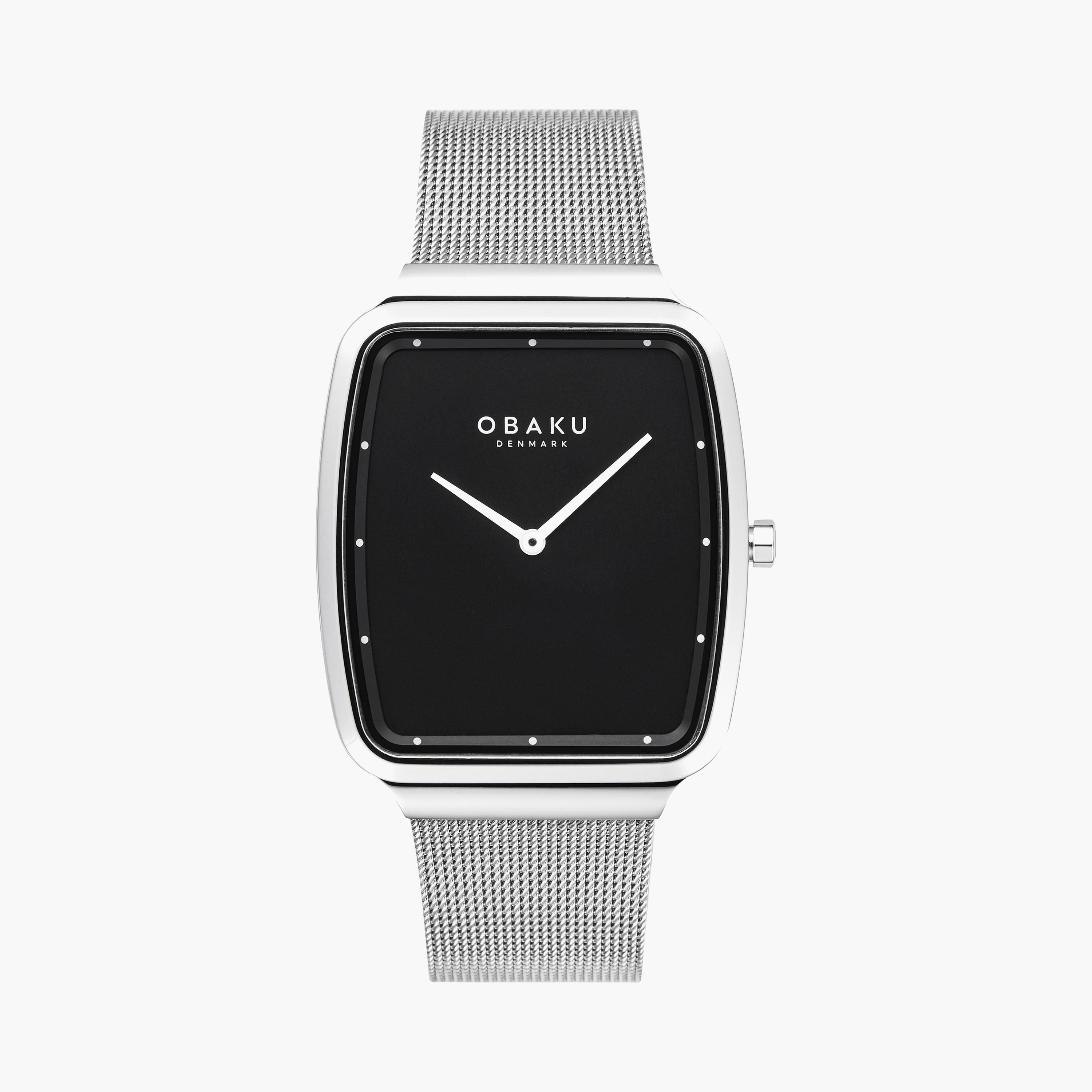 ساعة أنالوج فضية بسوار ستانلس ستيل من أوباكو | V267GXCBMC-men-watchesandjewellery-watches-image-1