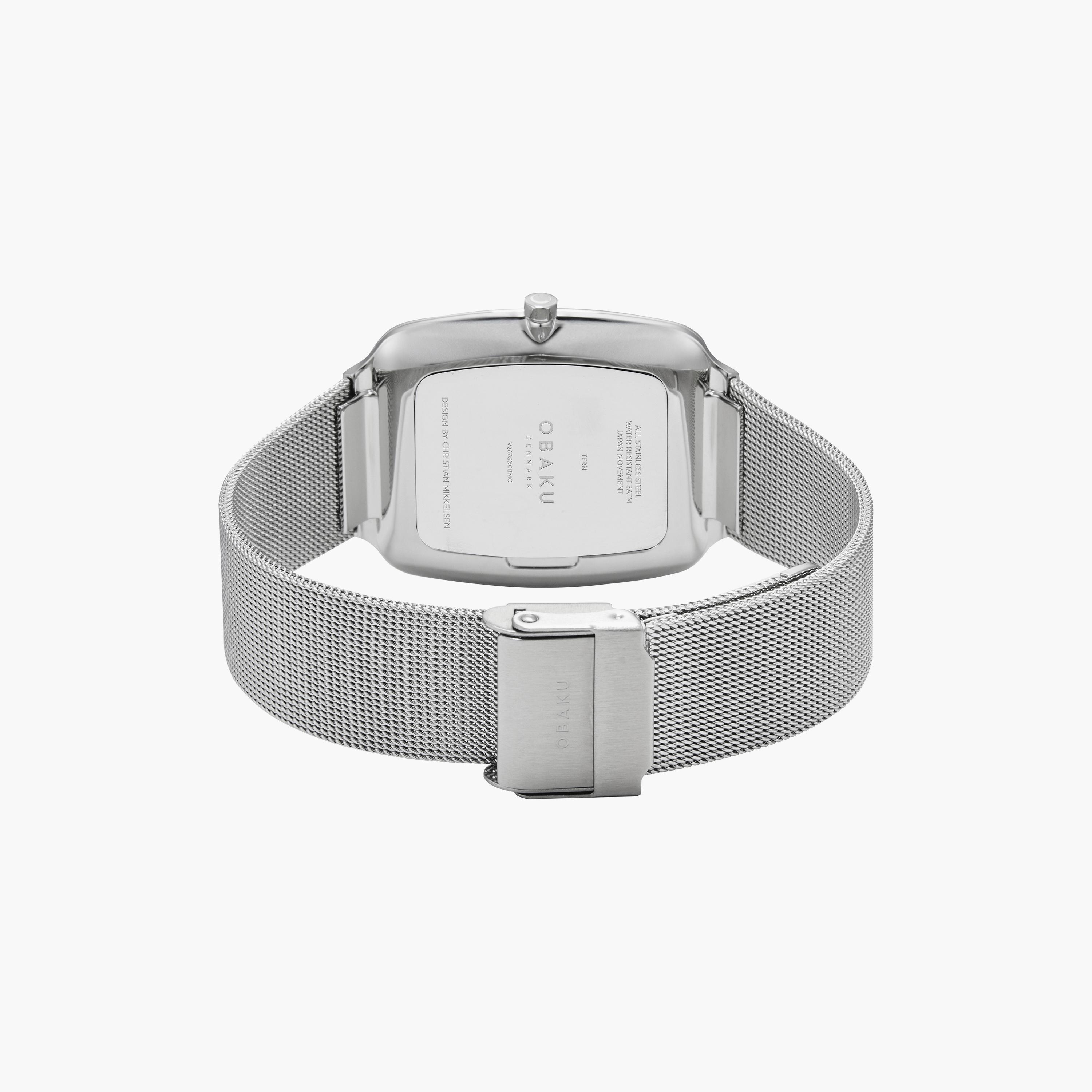 ساعة أنالوج فضية بسوار ستانلس ستيل من أوباكو | V267GXCBMC-men-watchesandjewellery-watches-image-3