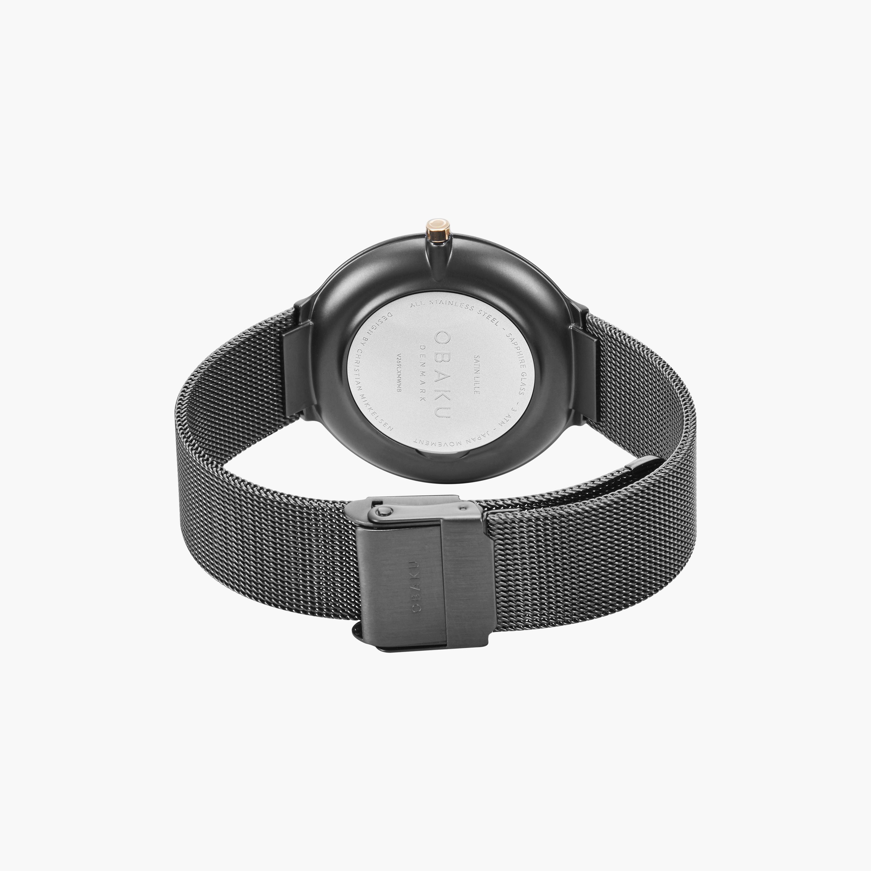 ساعة أنالوج سوداء بسوار ستانلس ستيل من أوباكو للنساء | V269LXMWMB-women-watchesandjewellery-watches-image-3