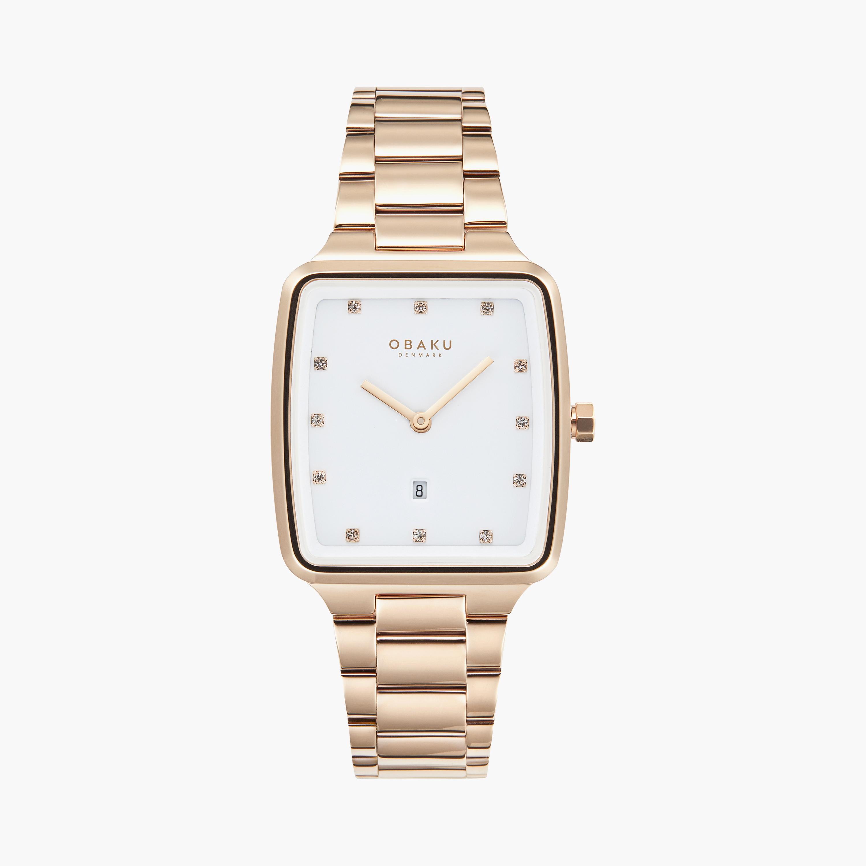 ساعة أوباكو ذو انالوج بسوار ذهبي وردي مع ستانلس ستيل | V271LDVWSV-women-watchesandjewellery-watches-image-1