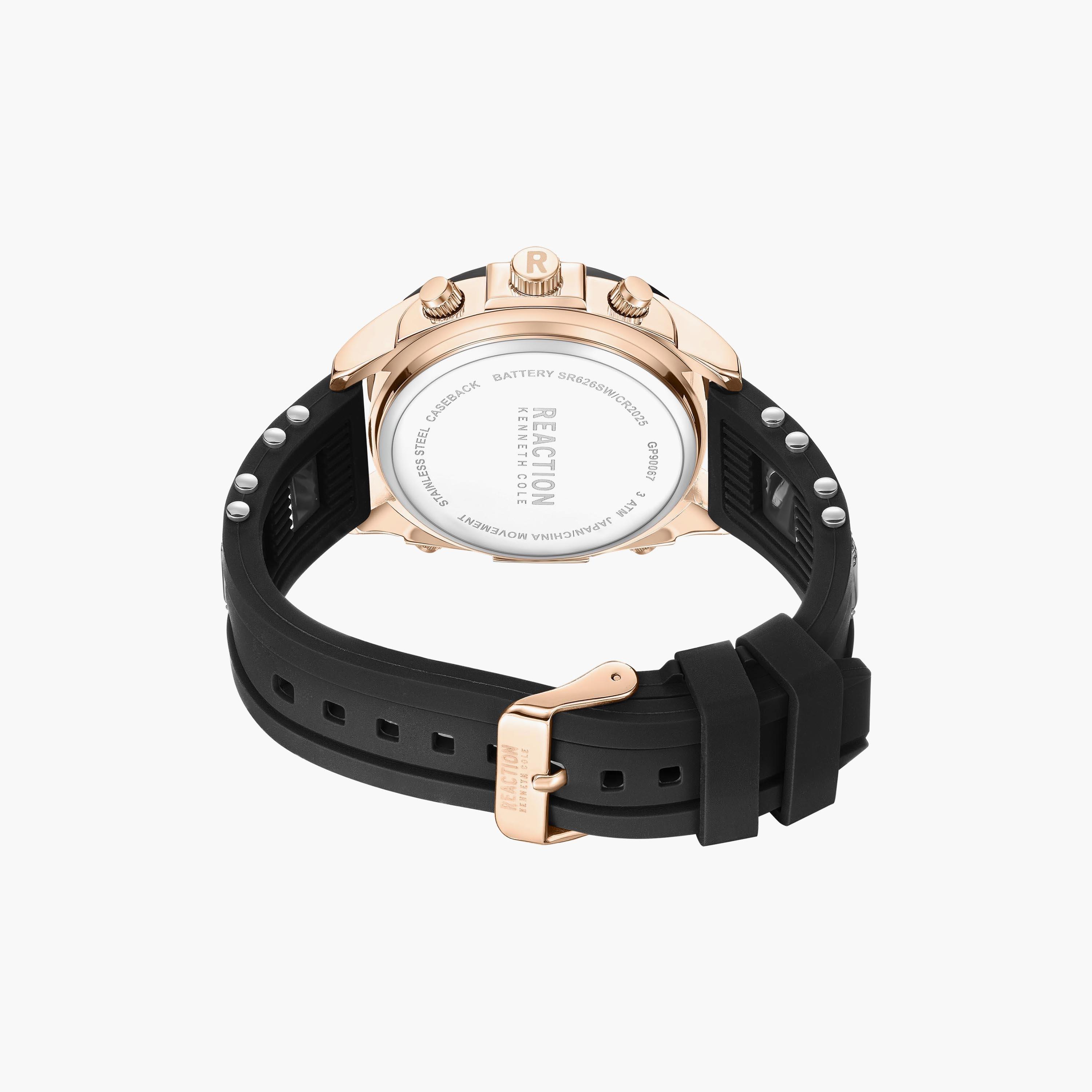 ساعة كينيث كول للرجال بسوار سيليكون انالوج-رقمي باللون الأسود | KRWGP9006701-men-watchesandjewellery-watches-image-3