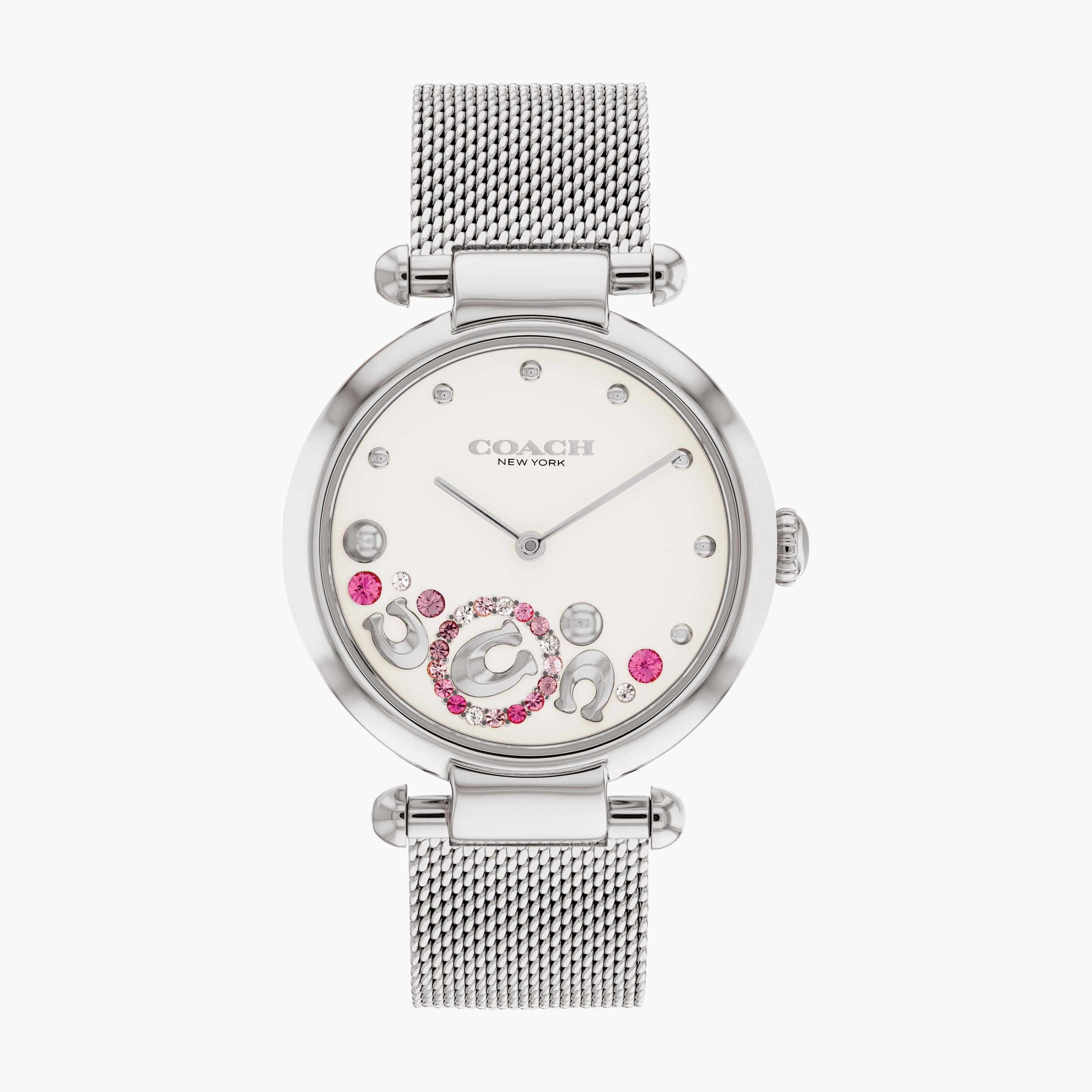ساعة كوتش ذو انالوج للنساء بسوار فضي مع ستانلس ستيل | 14504002-women-watchesandjewellery-watches-image-1