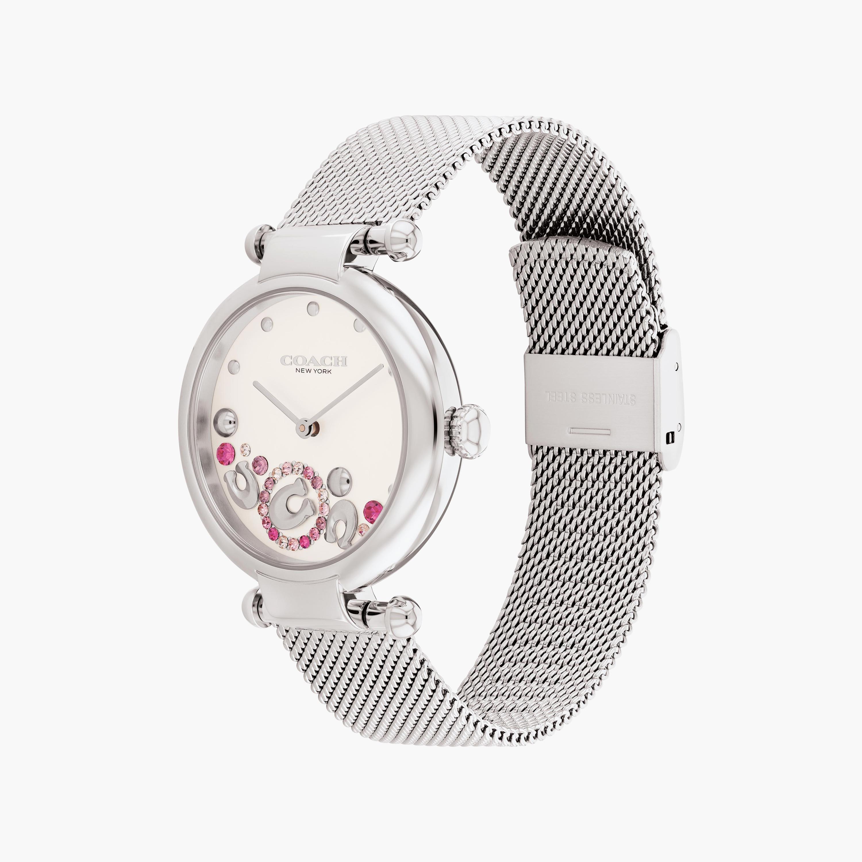 ساعة كوتش ذو انالوج للنساء بسوار فضي مع ستانلس ستيل | 14504002-women-watchesandjewellery-watches-image-2
