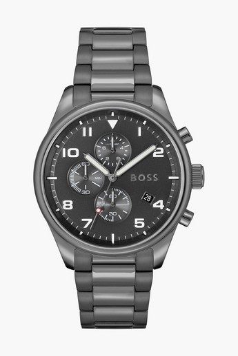 Buy Men\'s Hugo Boss 44 MM Men\'s Grey Chronograph Stainless Steel Strap Watch  | 1513991 Online | Centrepoint UAE
