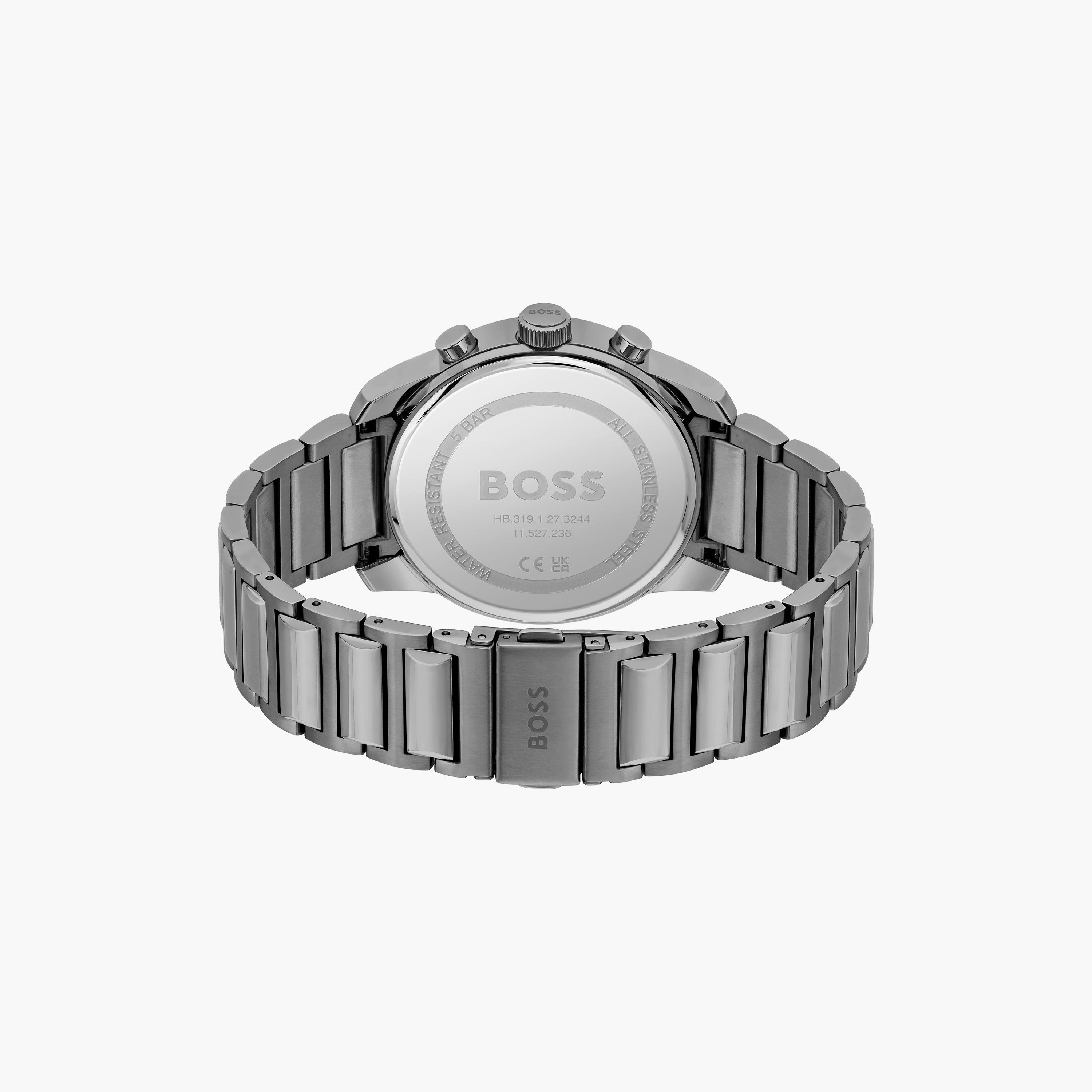 ساعة كرونوغراف بلون رمادي بسوار ستانلس ستيل من هيوغو بوس للرجال مع 44 مم | 1514005-men-watchesandjewellery-watches-image-3