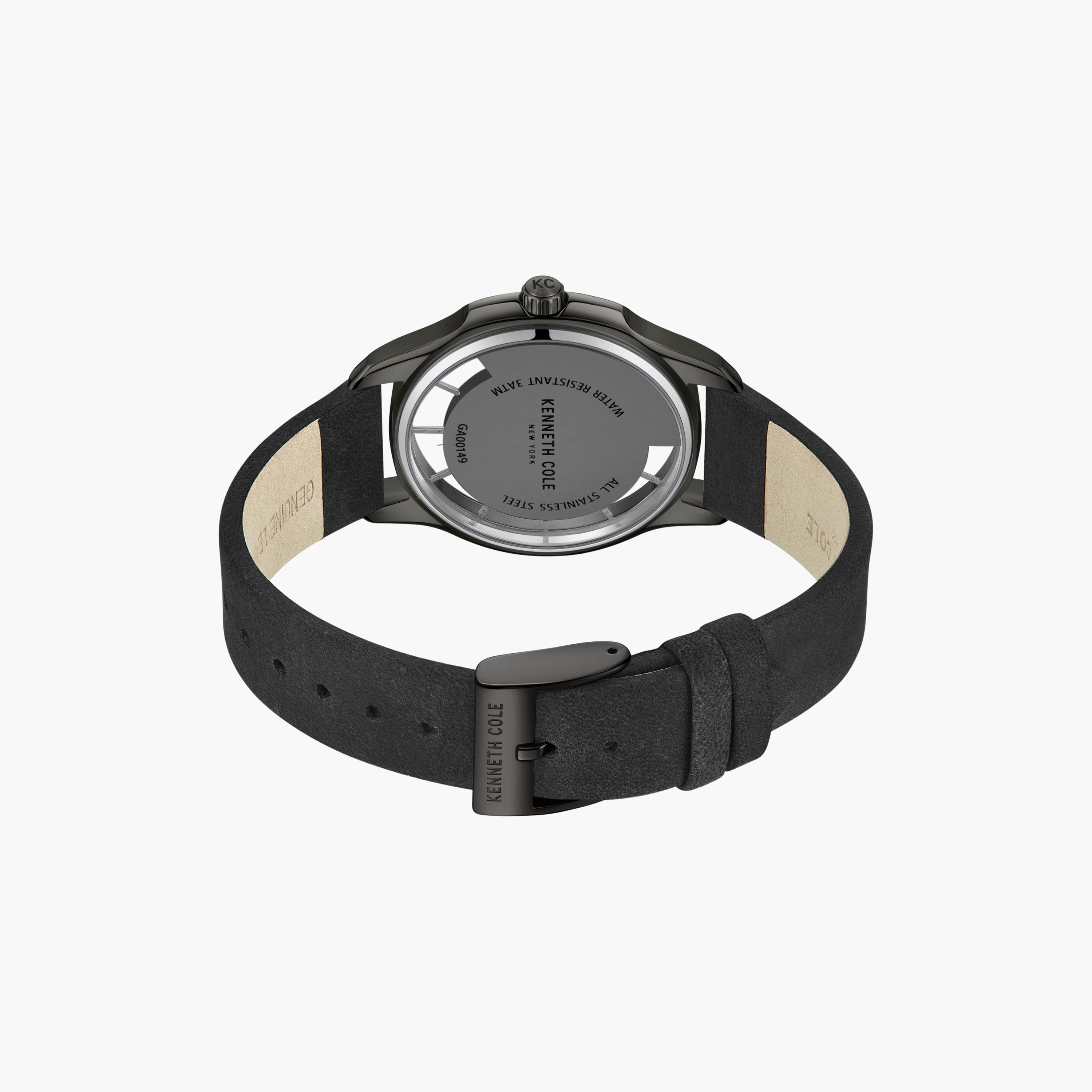 ساعة أنالوج بسوار جلدي اسود للرجال من كينيث كول | KCWGA0014901-men-watchesandjewellery-watches-image-3