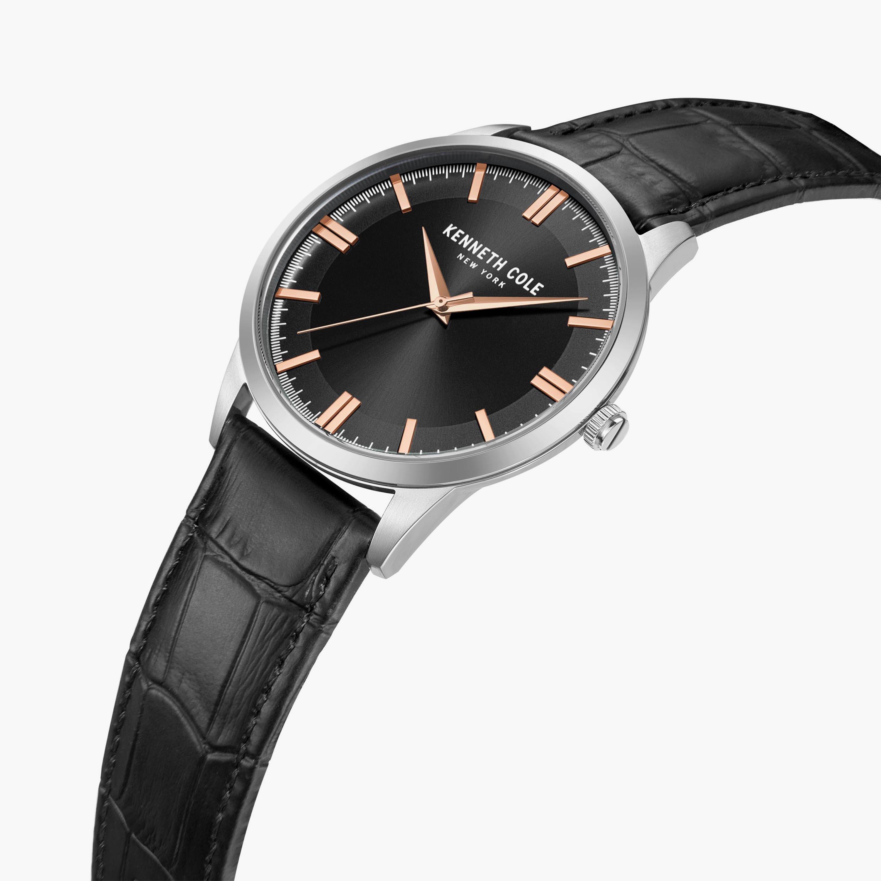 ساعة أنالوج بسوار جلدي اسود للرجال من كينيث كول | KCWGA2221501-men-watchesandjewellery-watches-image-2