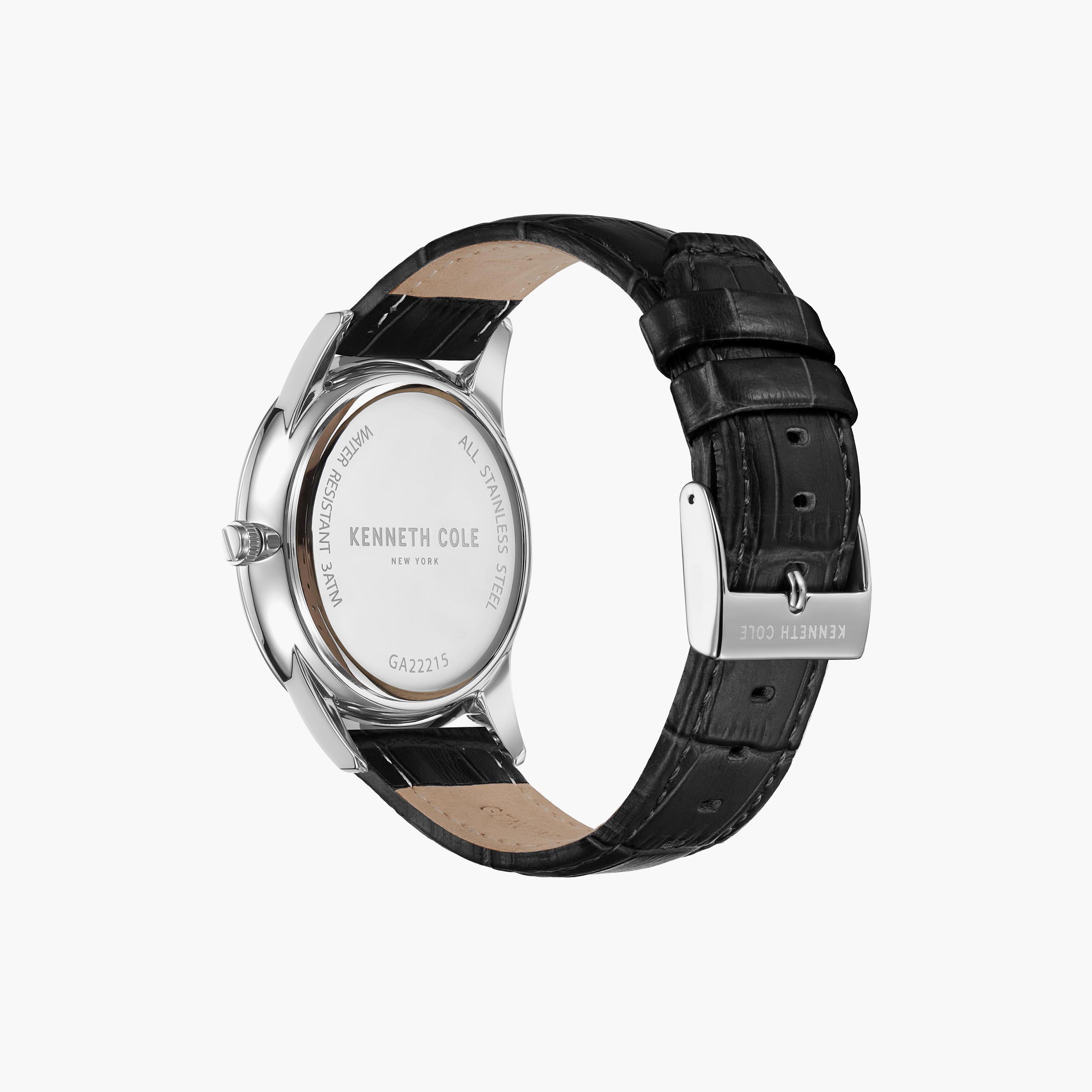 ساعة أنالوج بسوار جلدي اسود للرجال من كينيث كول | KCWGA2221501-men-watchesandjewellery-watches-image-3