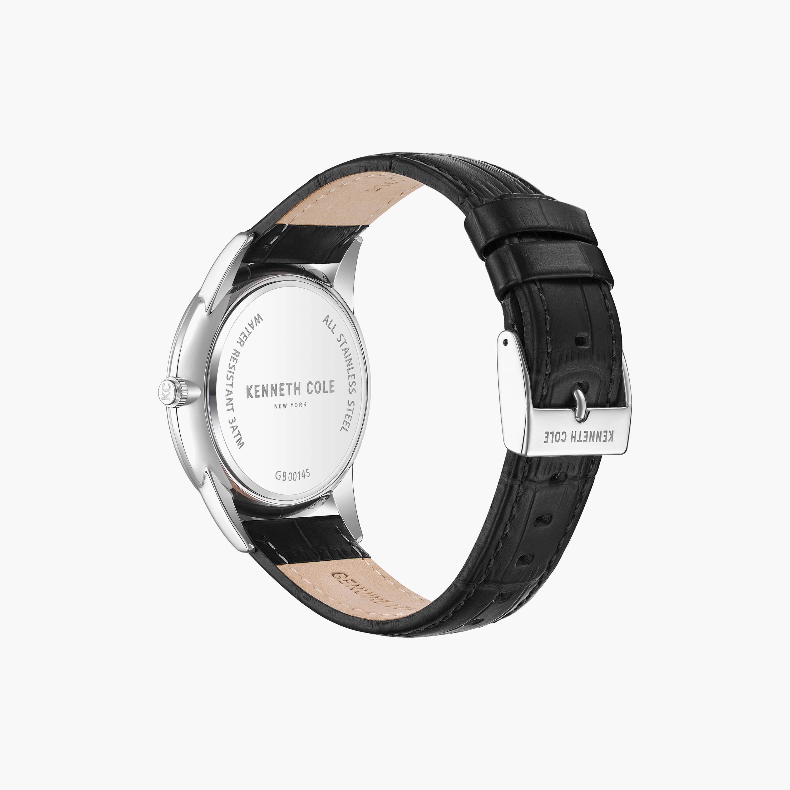 ساعة أنالوج بسوار جلدي اسود للرجال من كينيث كول | KCWGB0014501-men-watchesandjewellery-watches-image-3