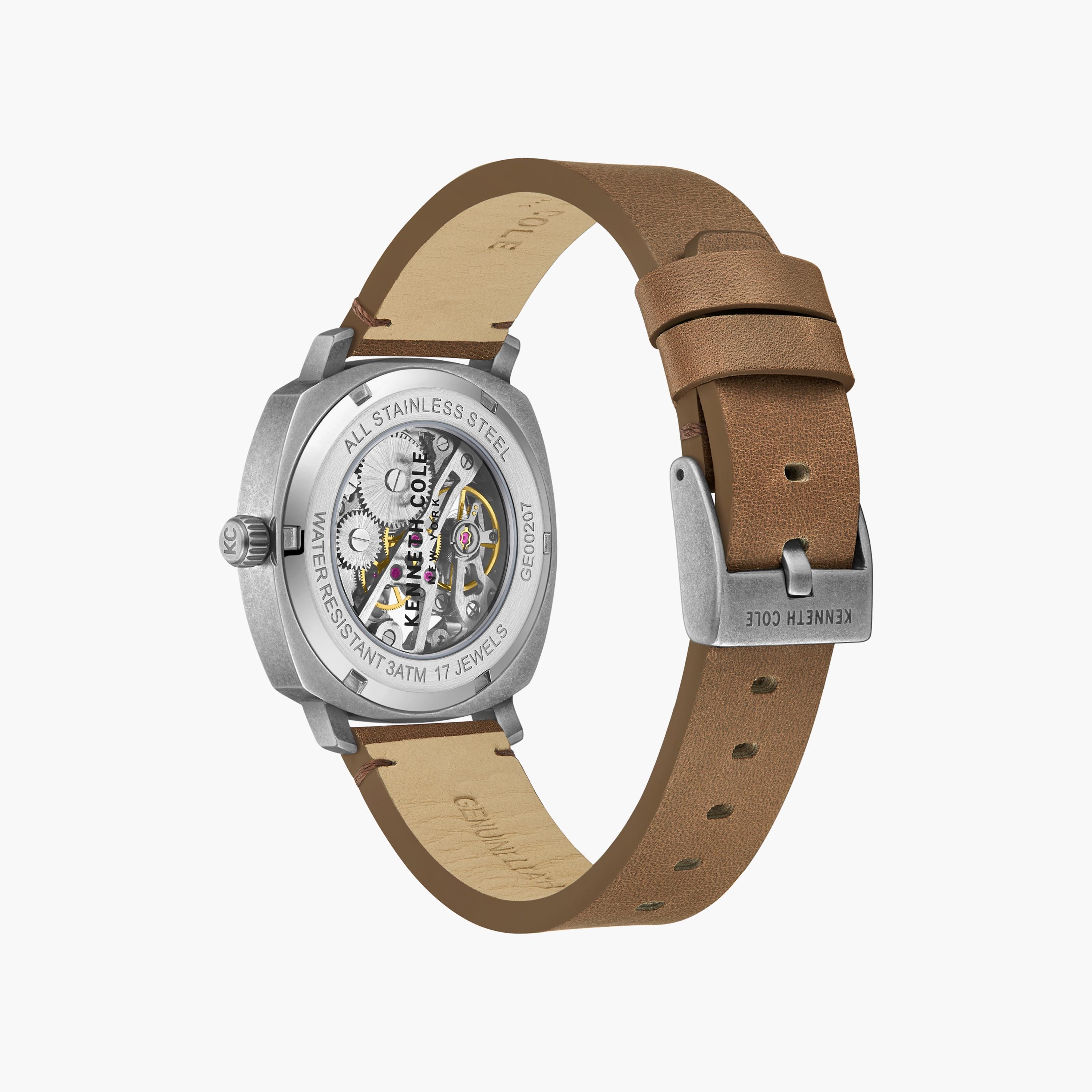 ساعة أنالوج الأوتوماتيكية بسوار جلدي بني من كينيث كول | KCWGE0020701-girls-accessories-watches-image-3