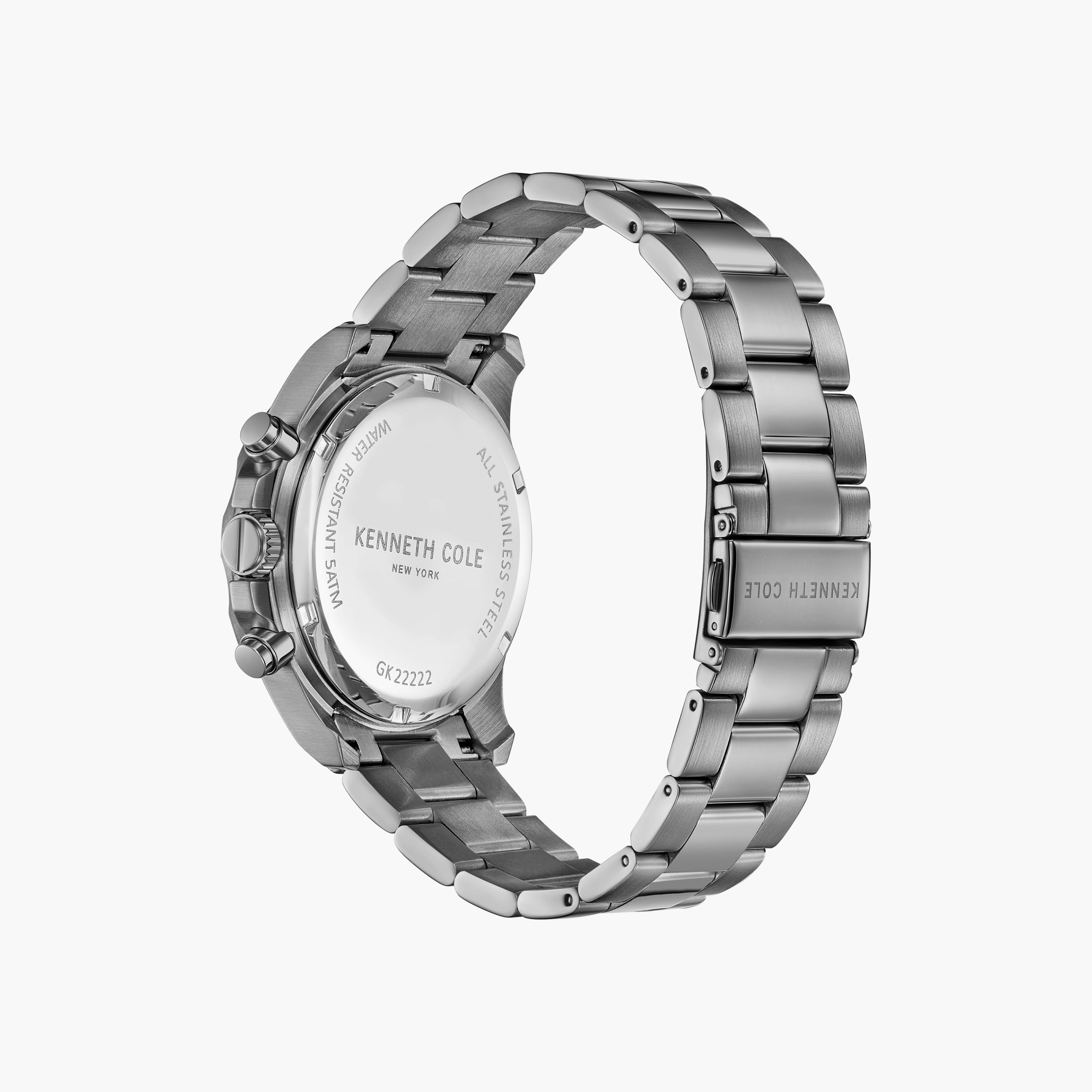ساعة كرونوغراف رمادية بسوار ستانلس ستيل من كينيث كول للرجال | KCWGK2222201-men-watchesandjewellery-watches-image-3
