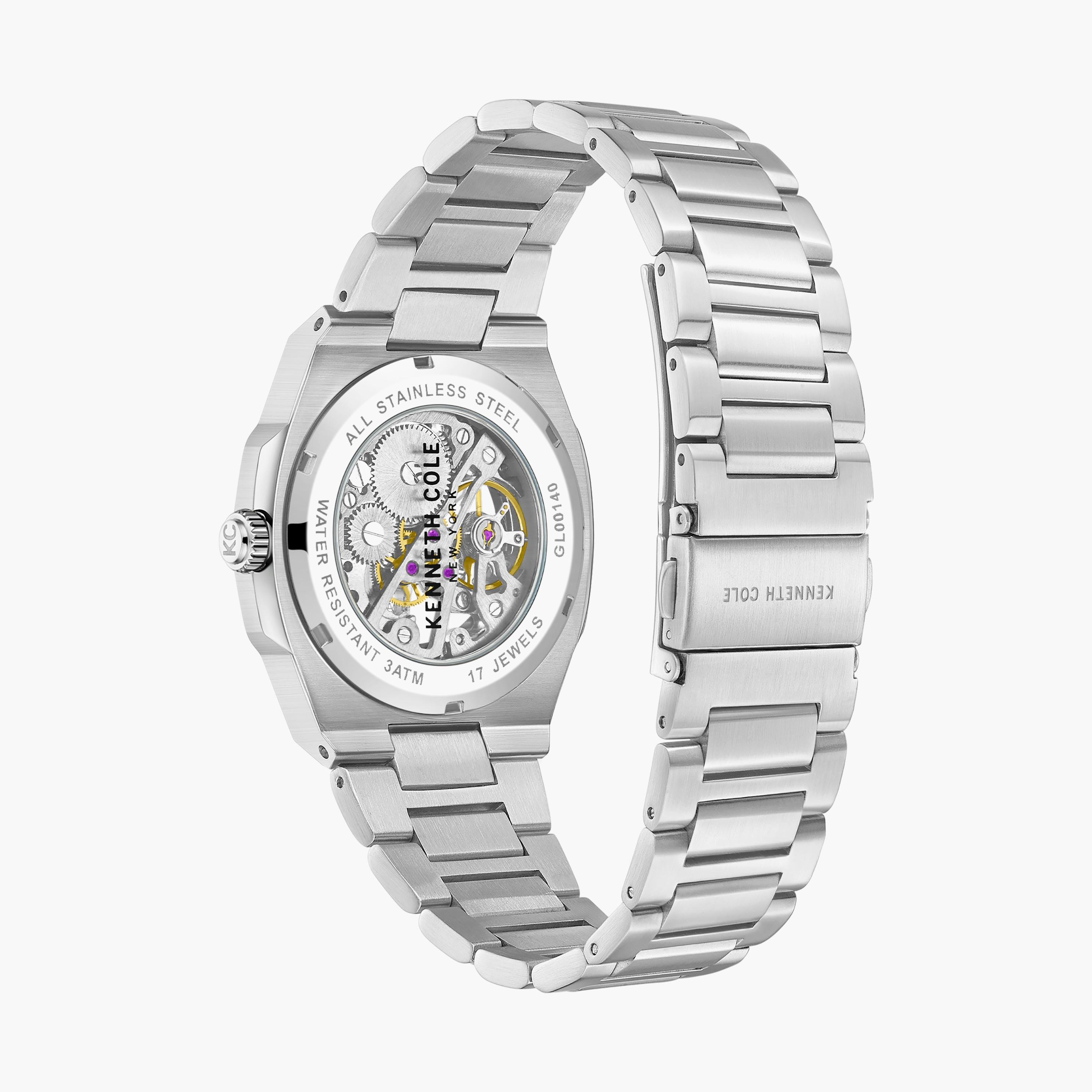 Kenneth Cole Men's Silver Automatic Stainless Steel Strap Watch | KCWGL0014001-men-watchesandjewellery-watches-image-3