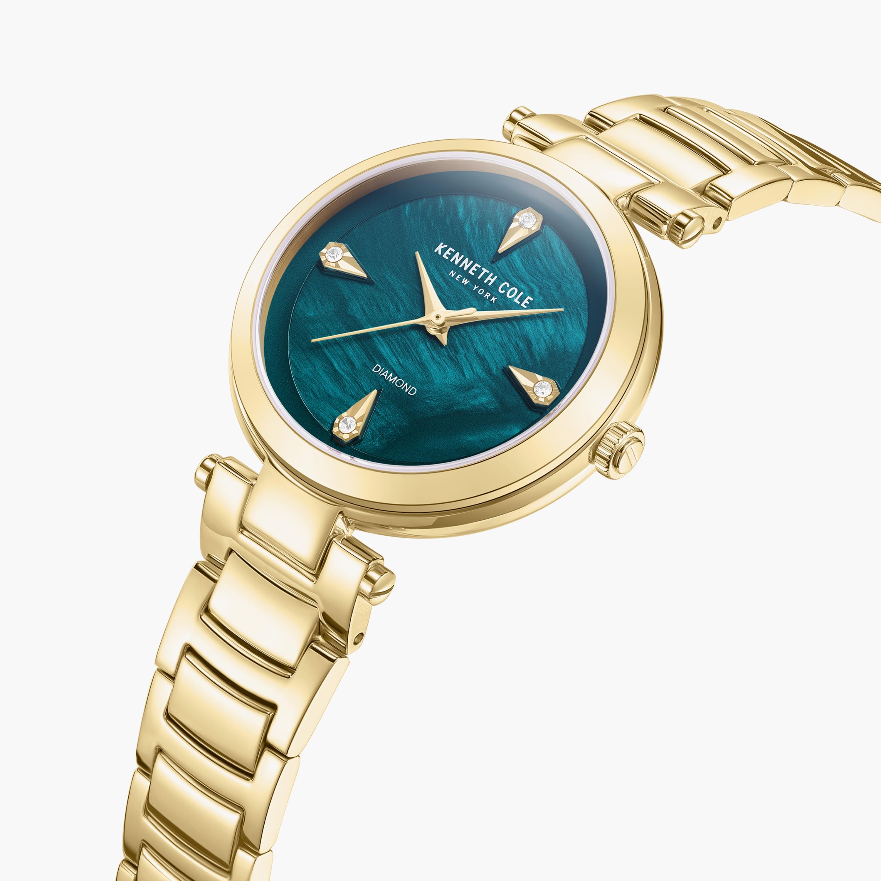 ساعة أنالوج ذهبية بسوار ستانلس ستيل من كينيث كول للنساء | KCWLG2236303-women-watchesandjewellery-watches-image-2