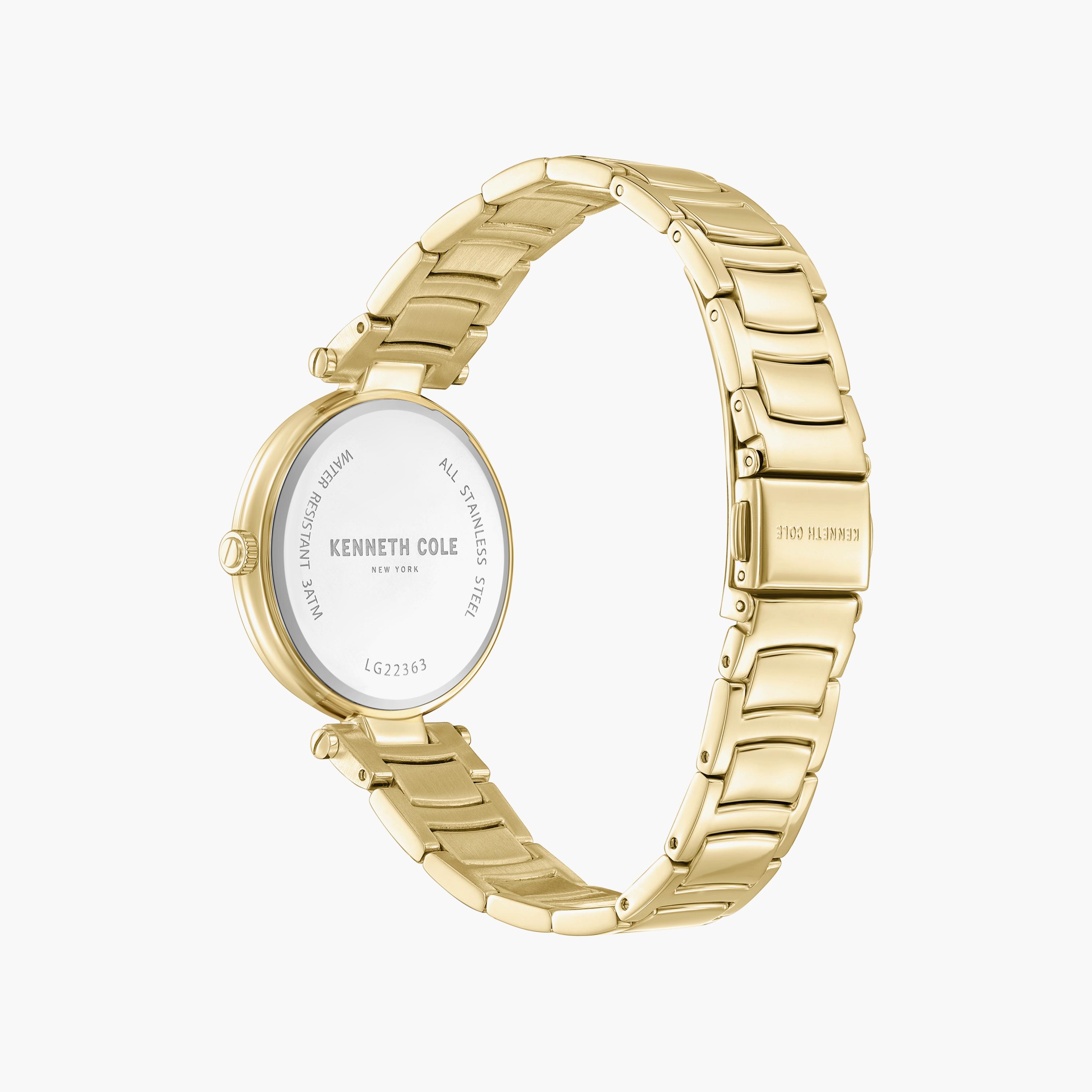 ساعة أنالوج ذهبية بسوار ستانلس ستيل من كينيث كول للنساء | KCWLG2236303-women-watchesandjewellery-watches-image-3