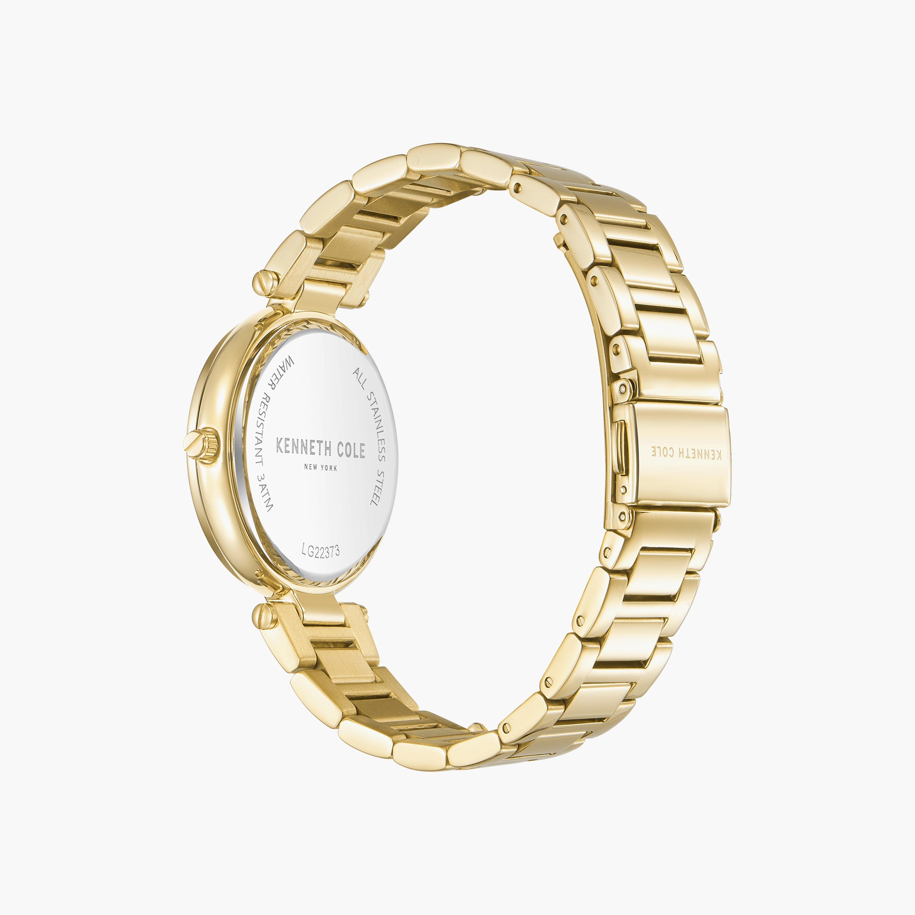 ساعة أنالوج ذهبية بسوار ستانلس ستيل من كينيث كول للنساء | KCWLG2237302-women-watchesandjewellery-watches-image-3