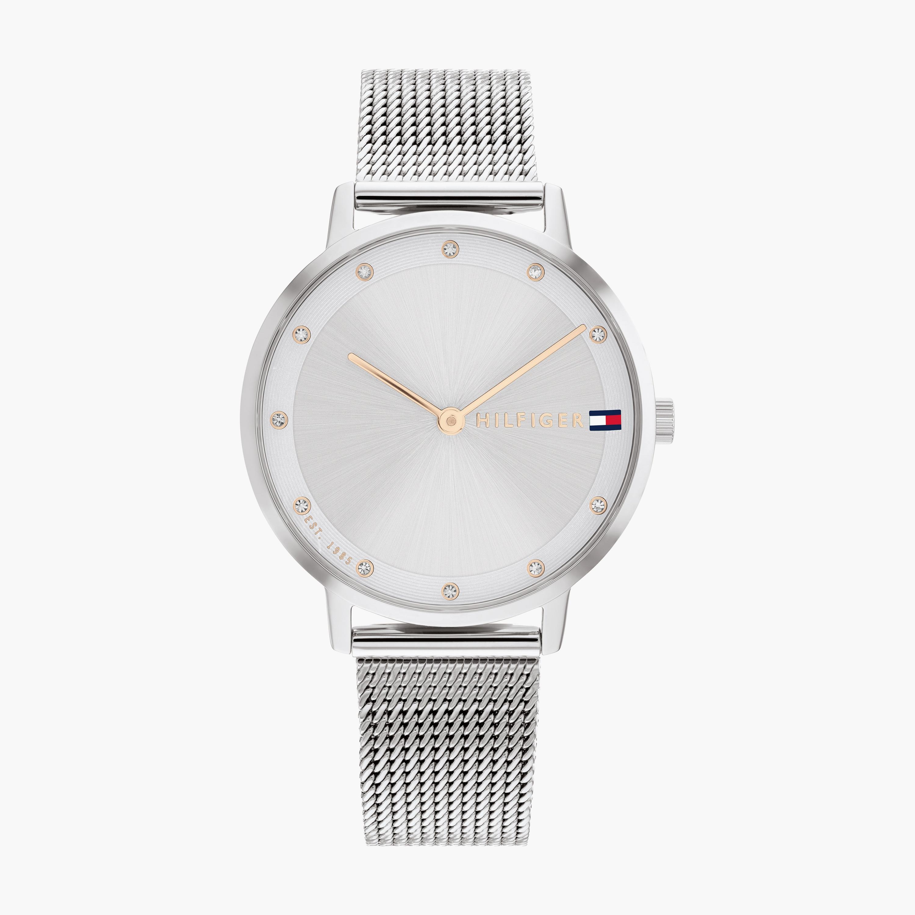 ساعة تومي هيلفيغر ذو انالوج للنساء بسوار فضي مع ستانلس ستيل مع 35 مم | 1782665-women-watchesandjewellery-watches-image-1