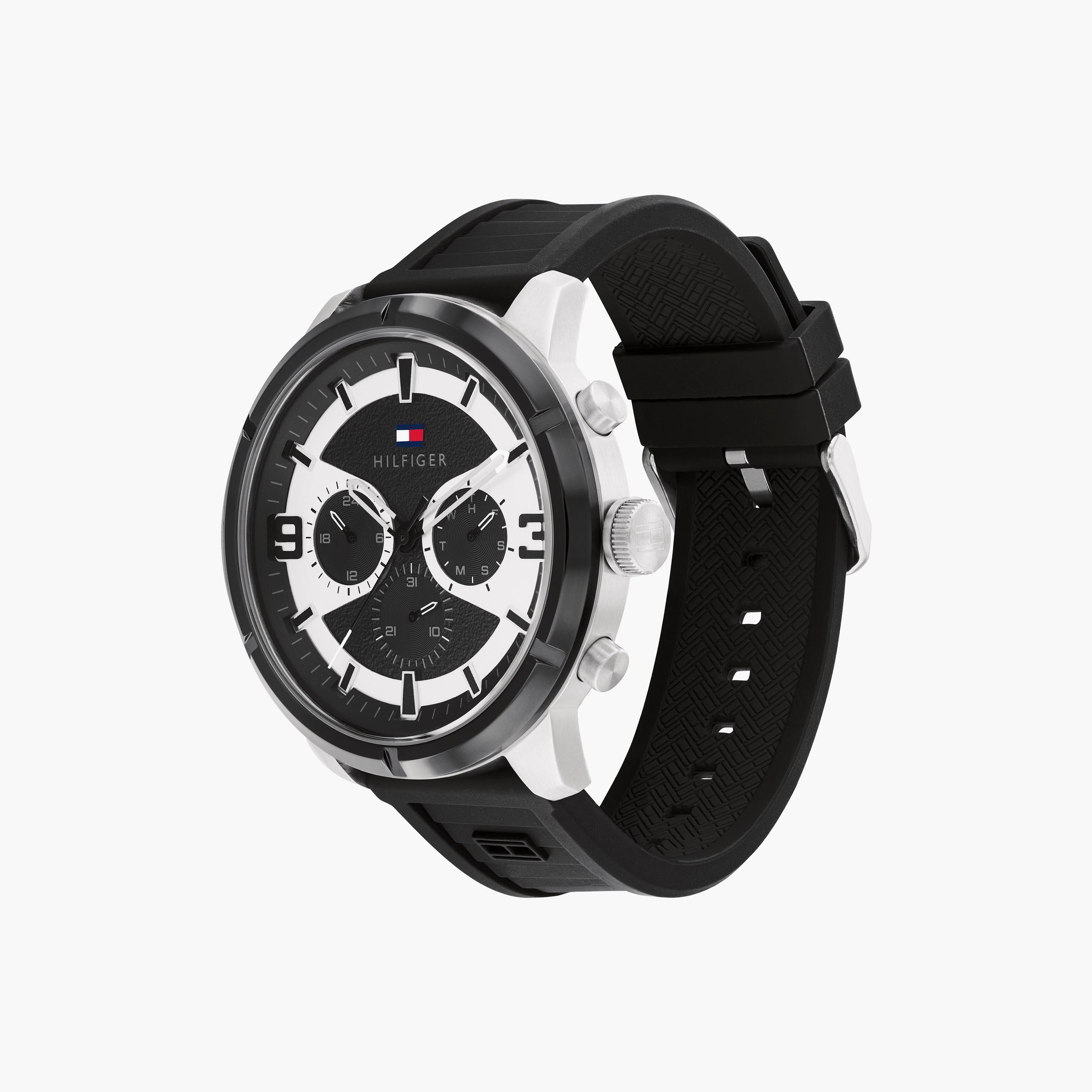 ساعة كرونوغراف مع 50 مم بسوار سيليكون بلون أسود من تومي هيلفيغر للرجال | 1792074-men-watchesandjewellery-watches-image-2