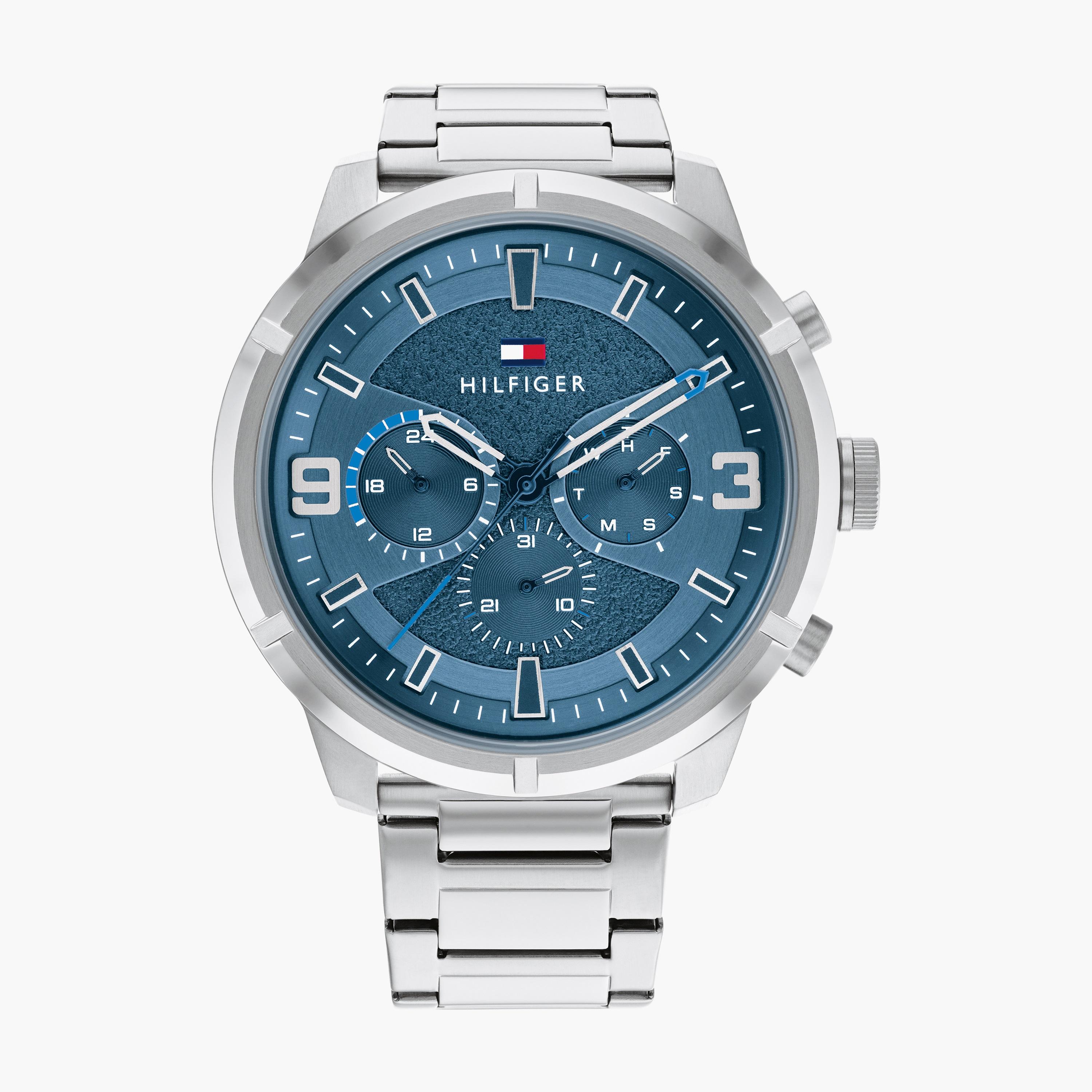 ساعة تومي هيلفيغر ذو كرونوغراف للرجال بسوار فضي مع ستانلس ستيل مع 50 مم | 1792077-men-watchesandjewellery-watches-image-1