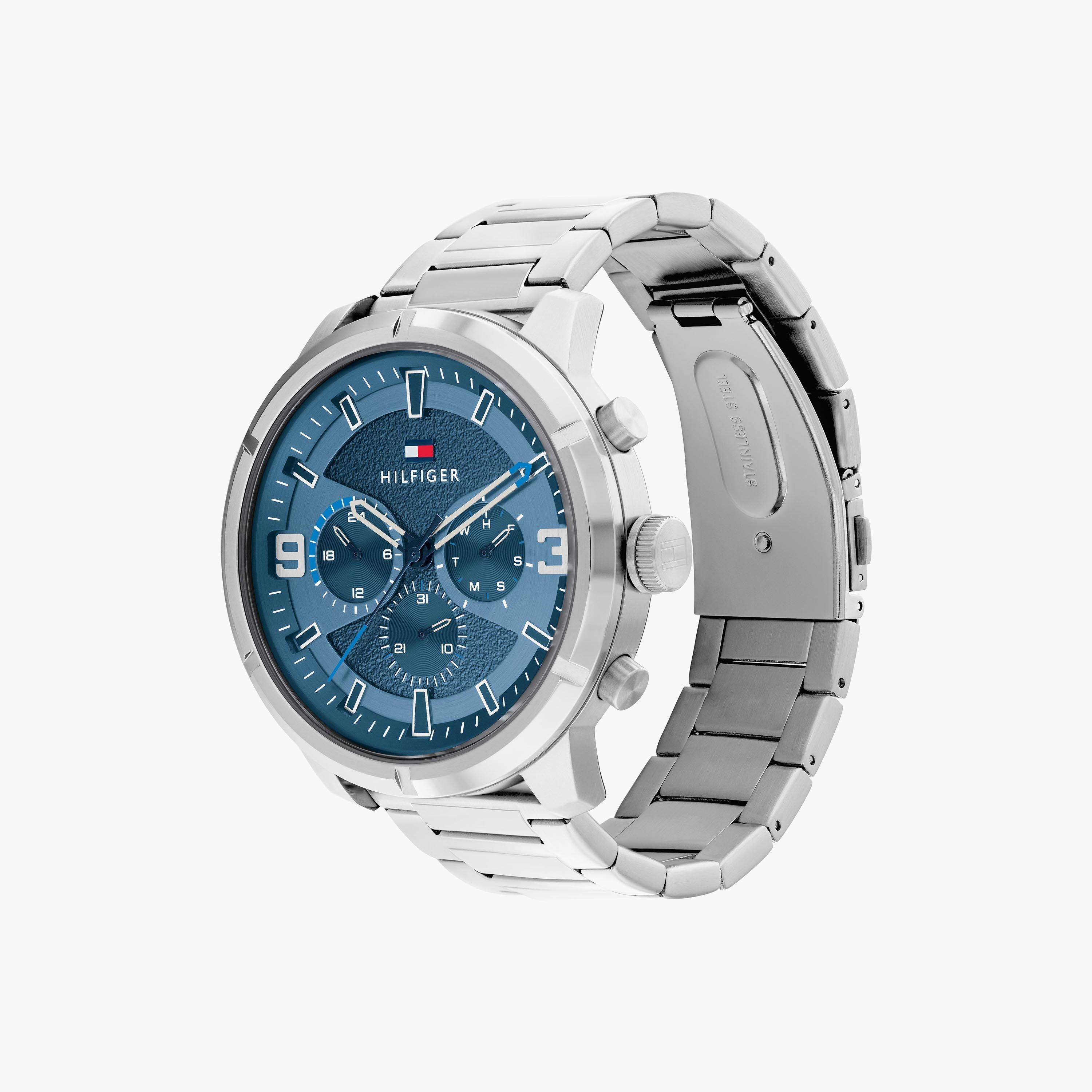 ساعة تومي هيلفيغر ذو كرونوغراف للرجال بسوار فضي مع ستانلس ستيل مع 50 مم | 1792077-men-watchesandjewellery-watches-image-2
