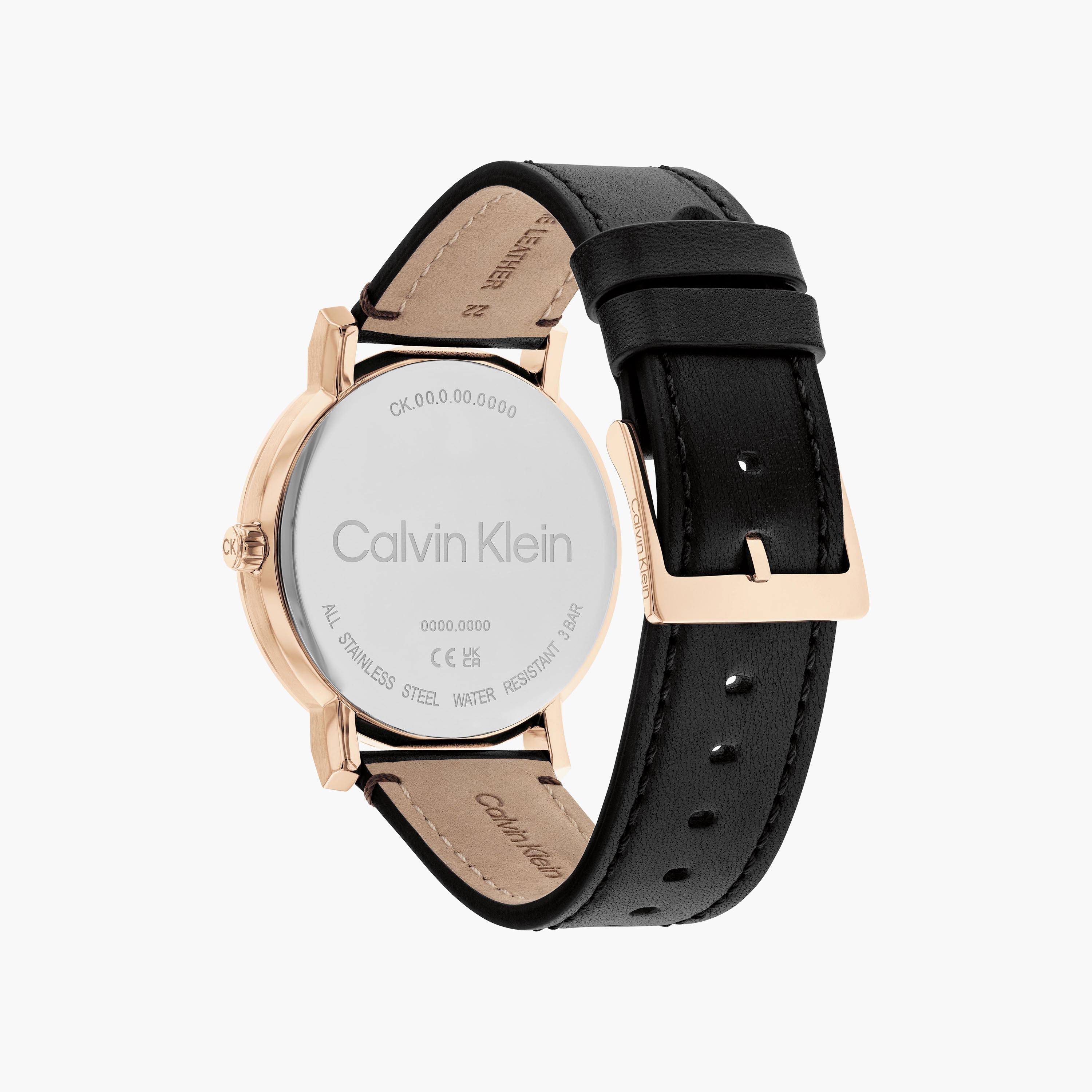 Calvin Klein Men's Black Analog Leather Strap Watch | 25200318-men-watchesandjewellery-watches-image-3