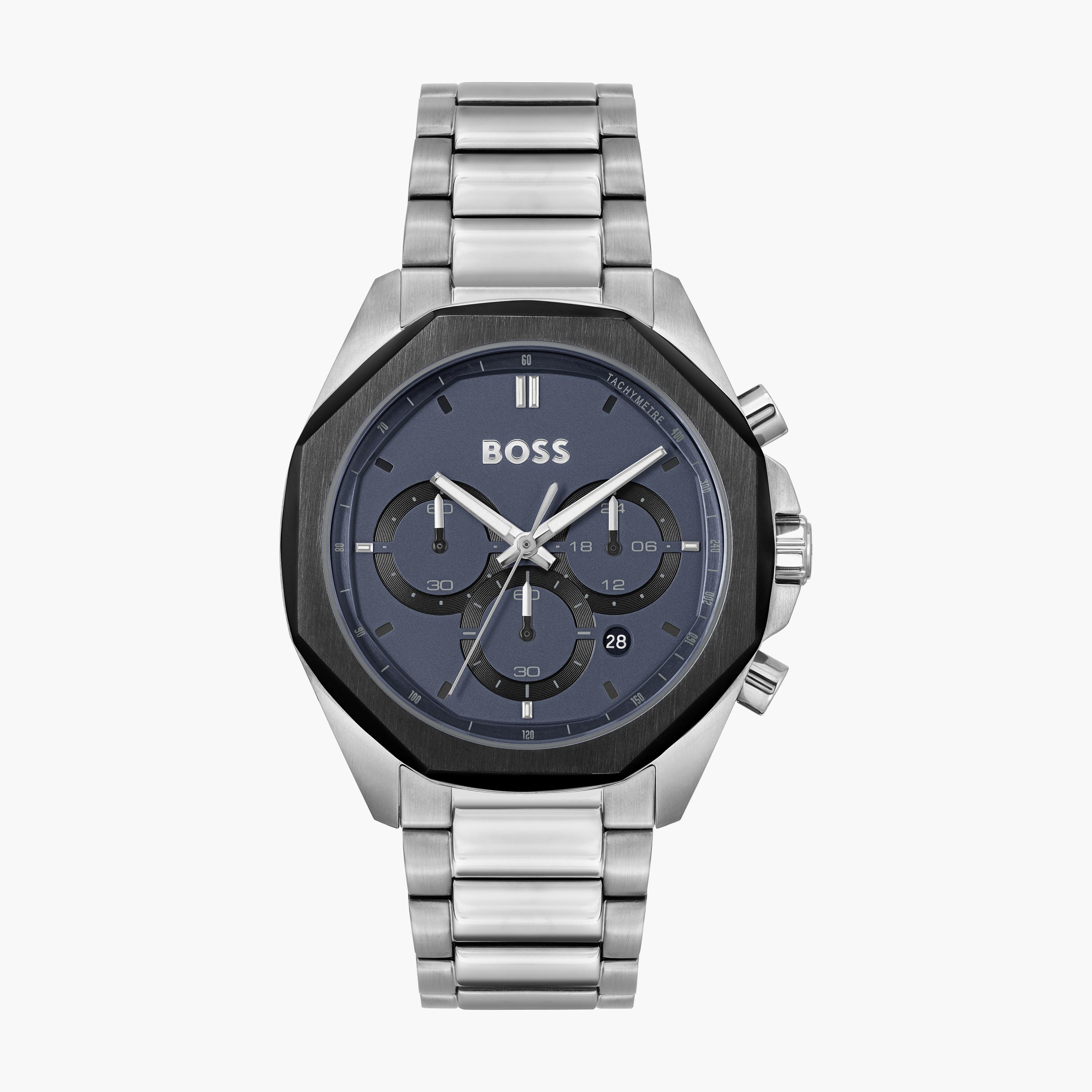 Mens silver watches online hugo boss