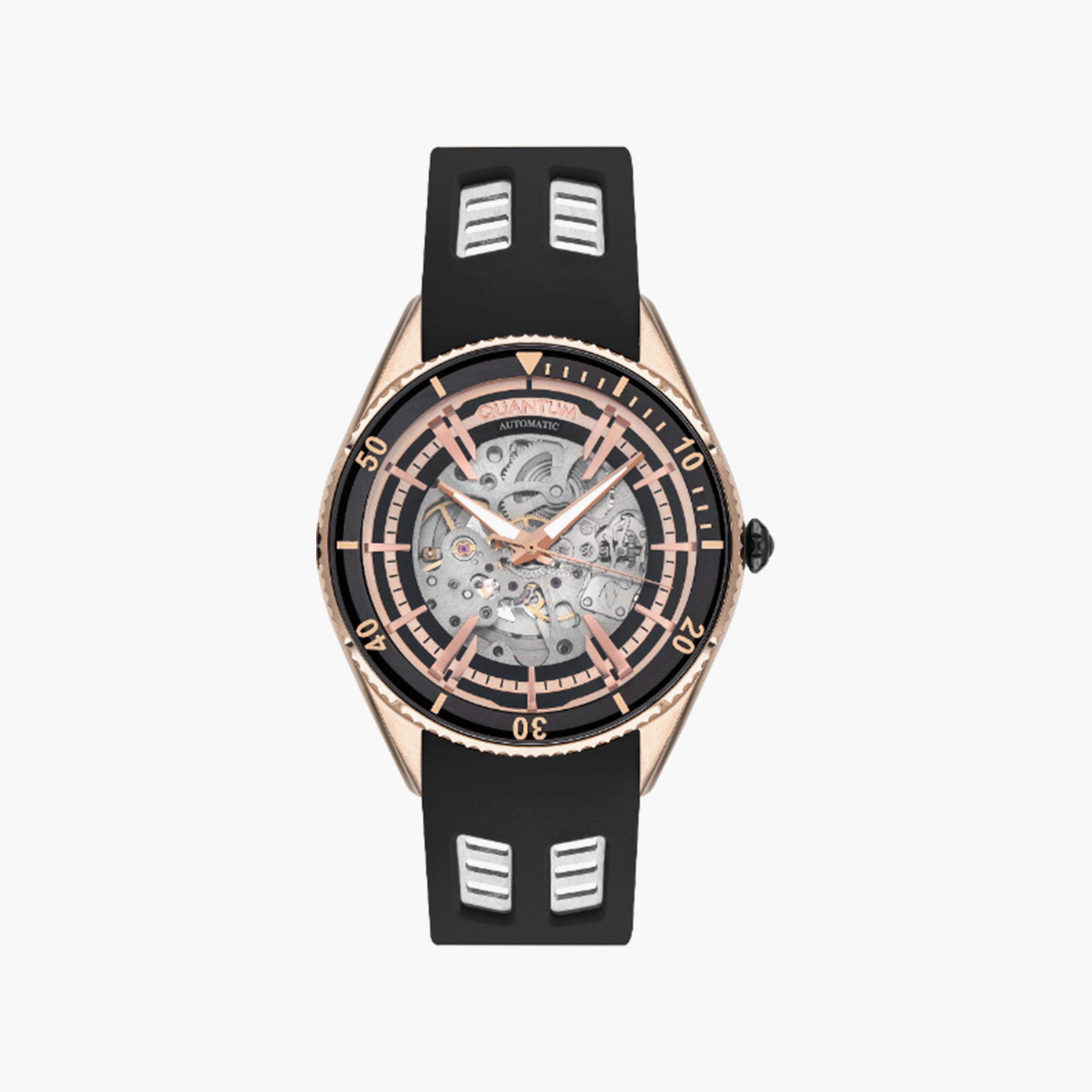 ساعة كوانتوم الأوتوماتيكية بسوار سيليكون أسود للرجال | QMG1075.851-men-watchesandjewellery-watches-image-1