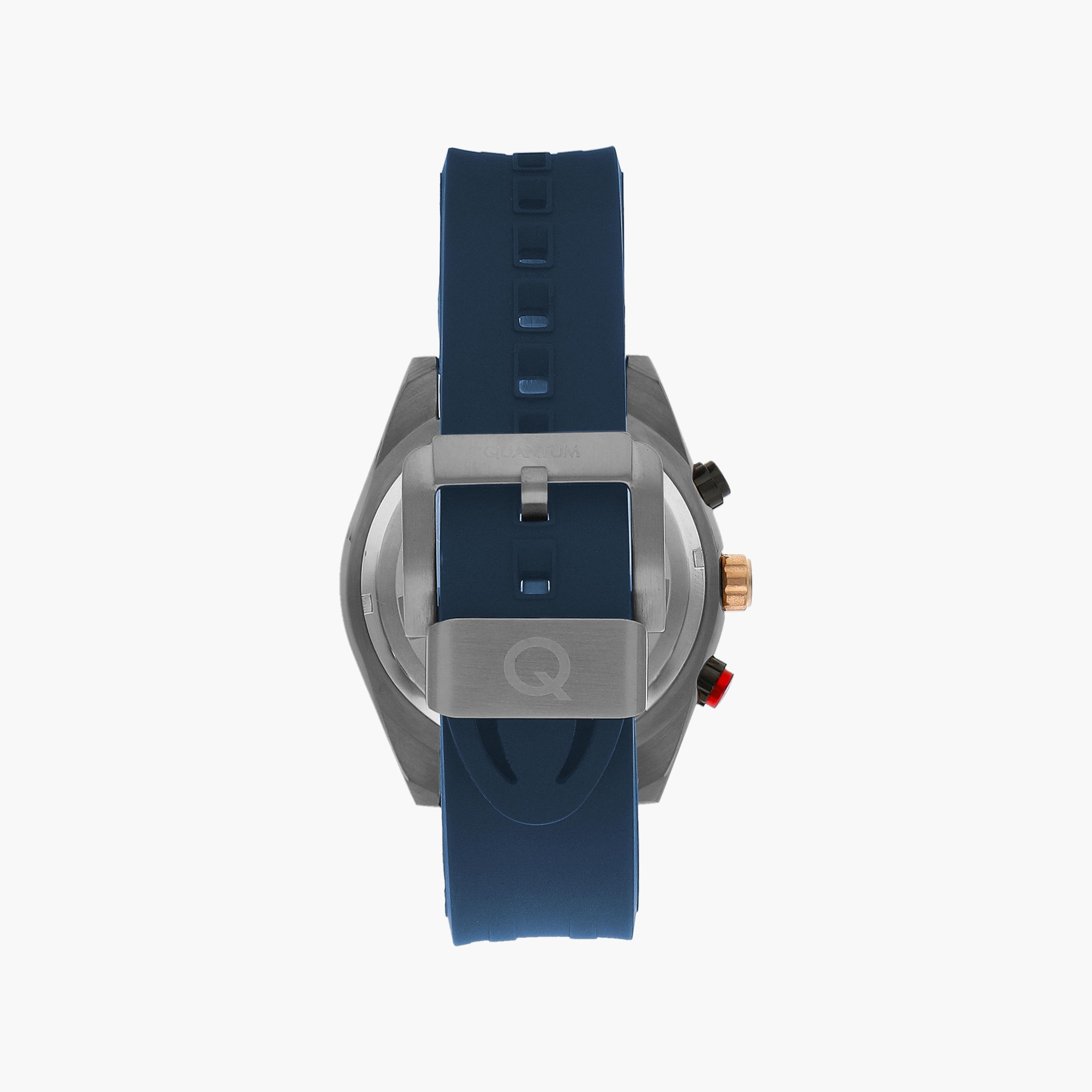 Quantum Men's Blue Chronograph Silicone Strap Watch | PWG988.699-men-watchesandjewellery-watches-image-3