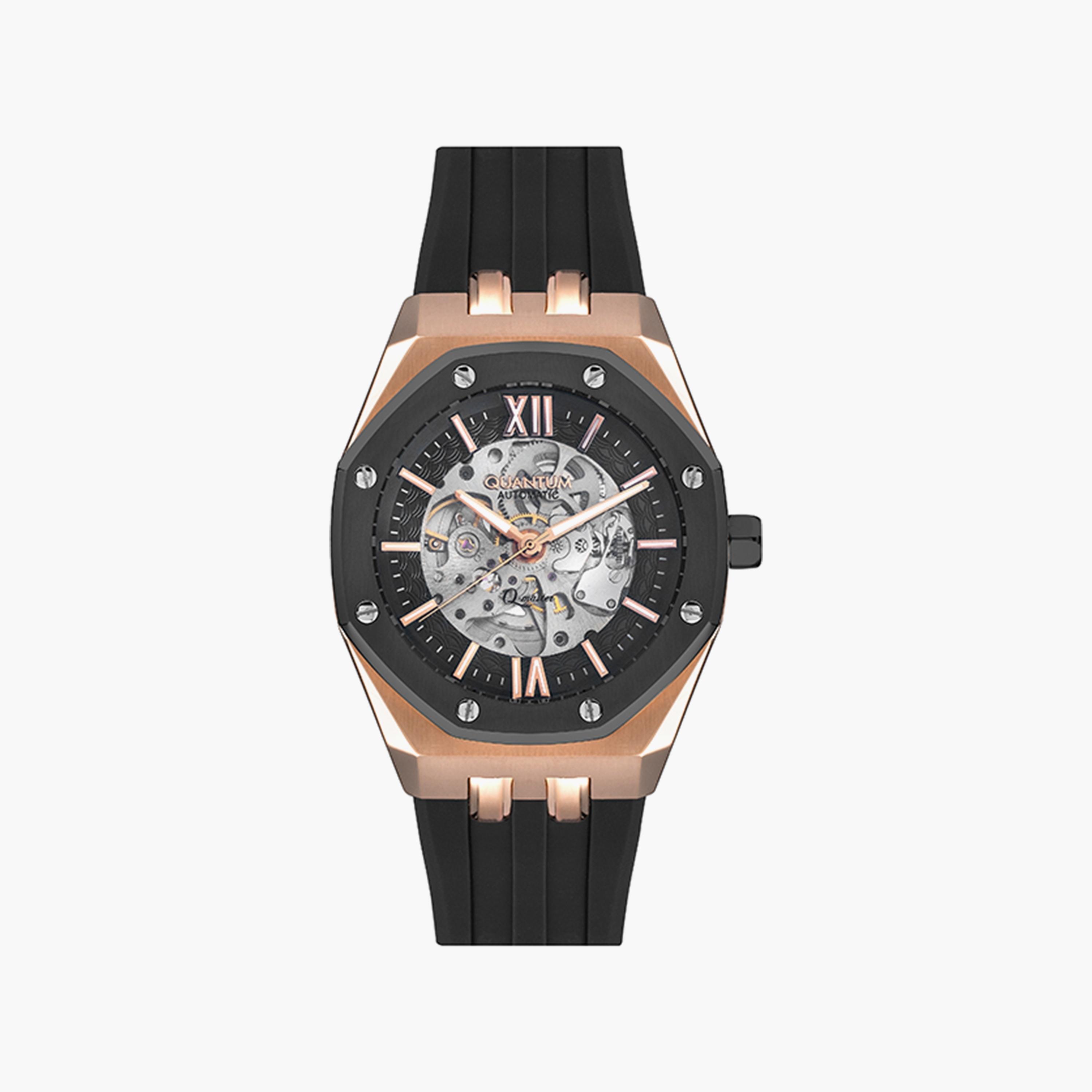 ساعة كوانتوم الأوتوماتيكية بسوار سيليكون أسود للرجال | QMG996.851-men-watchesandjewellery-watches-image-1