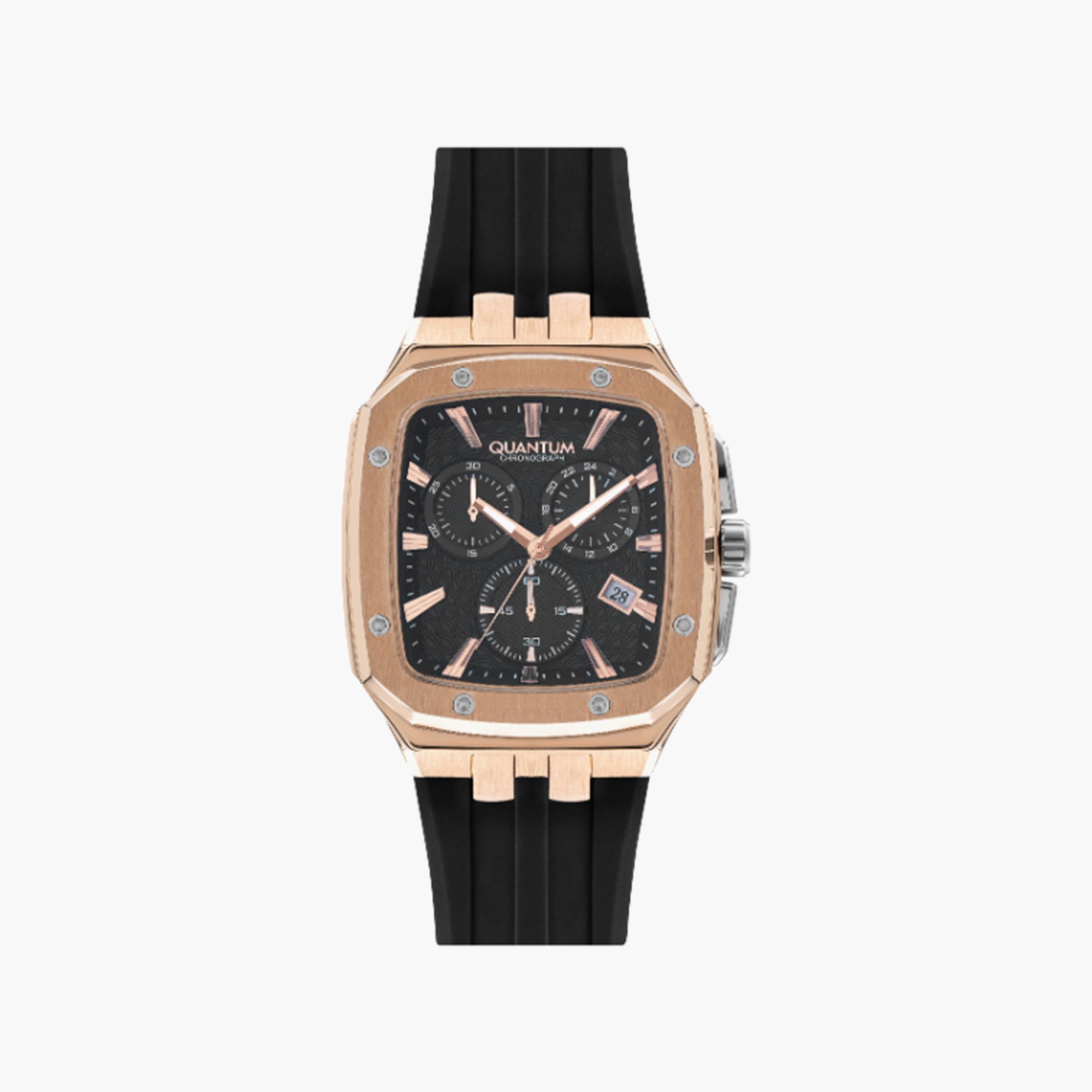 ساعة كرونوغراف بسوار سيليكون اسود من كوانتوم للرجال | HNG1033.451-men-watchesandjewellery-watches-image-1