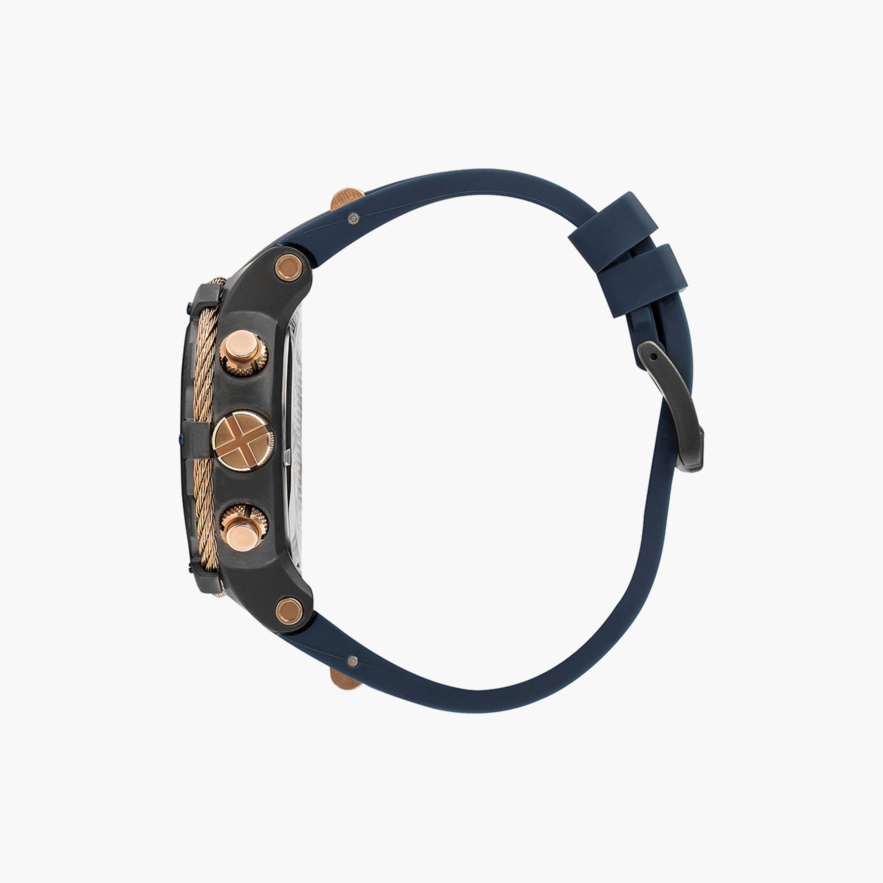 Quantum Men's Blue Chronograph Silicone Strap Watch | HNG688.090-men-watchesandjewellery-watches-image-2