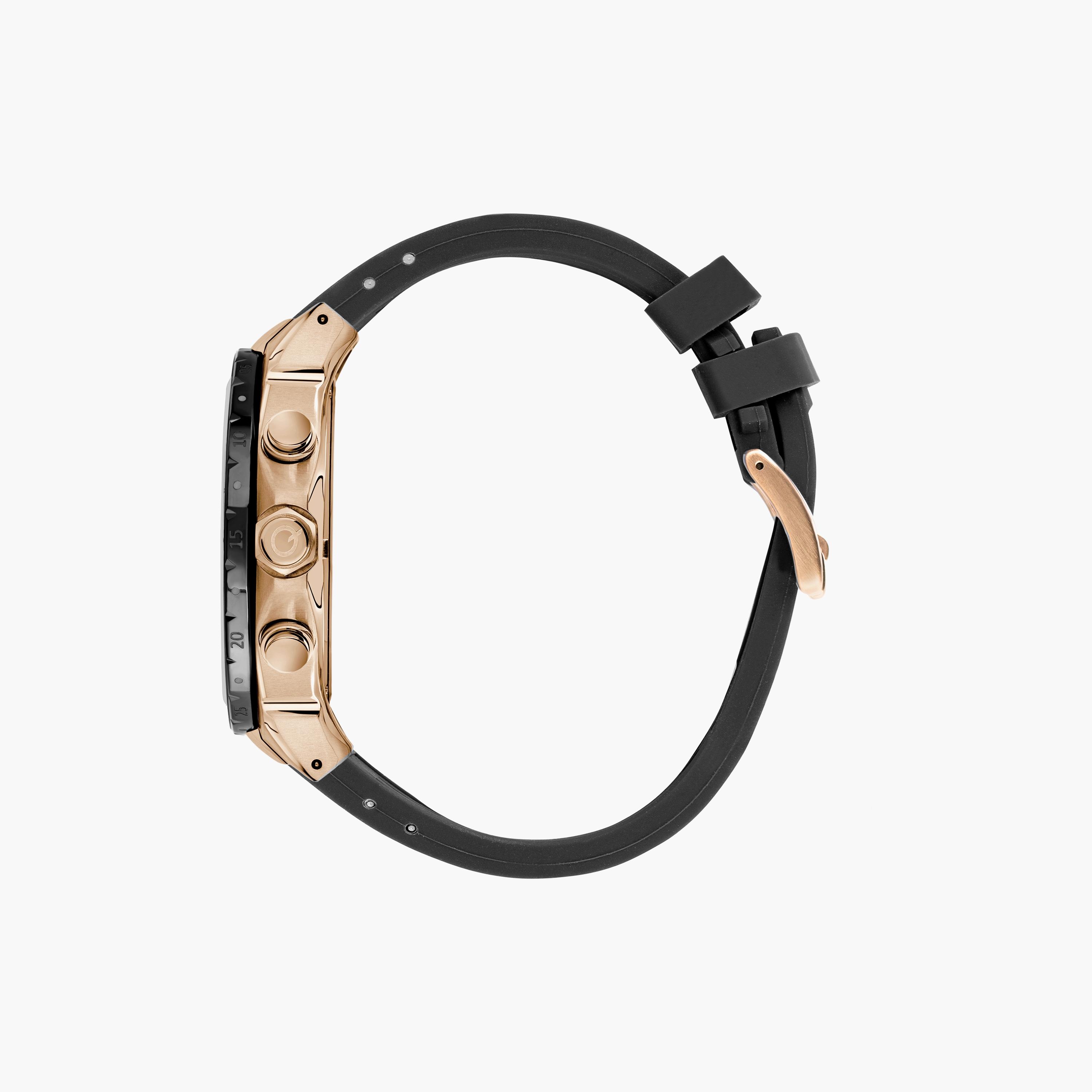 ساعة كرونوغراف بسوار سيليكون اسود من كوانتوم للرجال | HNG814.852-men-watchesandjewellery-watches-image-2