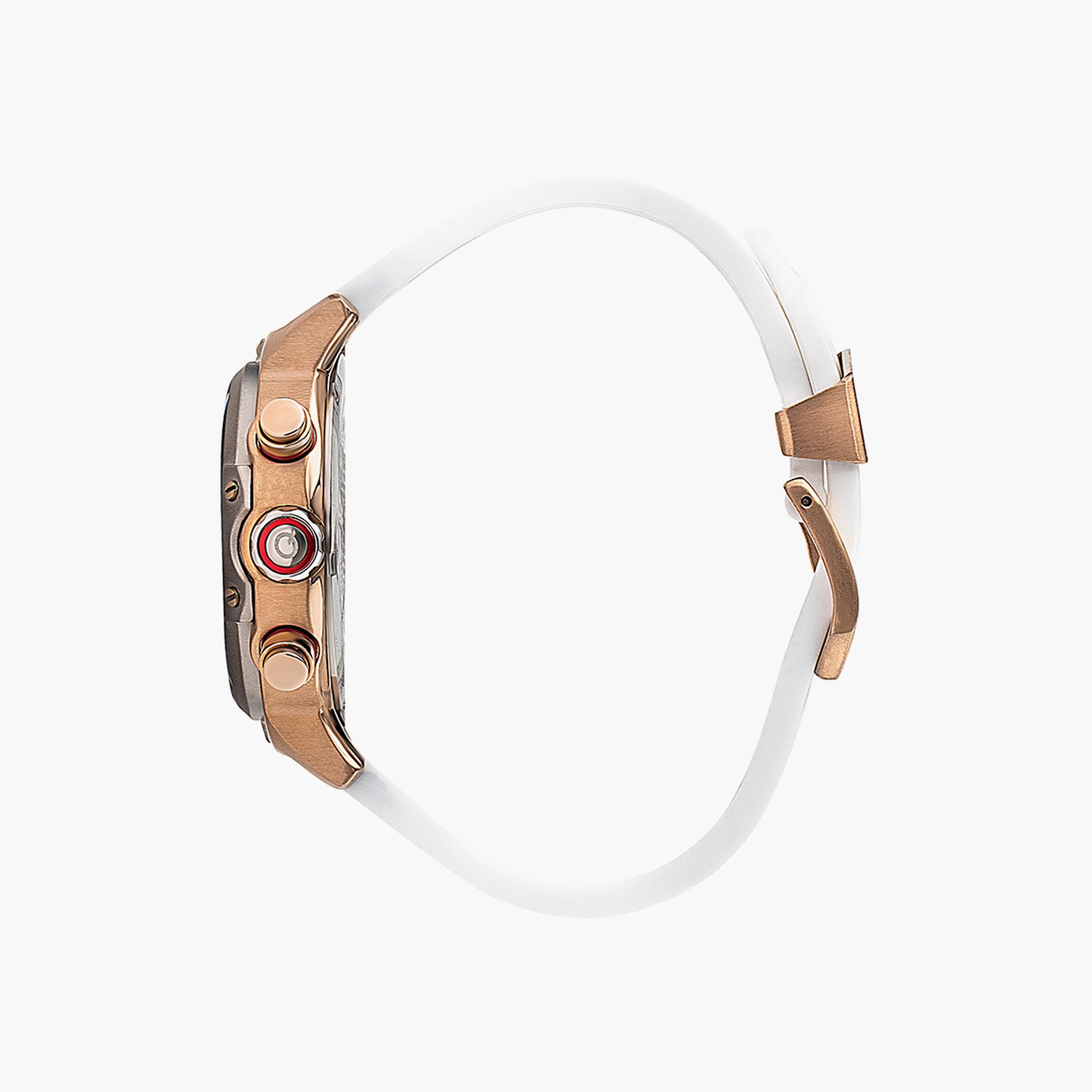 ساعة أنالوج للرجال بسوار سيليكون بلون أبیض من كوانتوم | HNG956.553-men-watchesandjewellery-watches-image-2