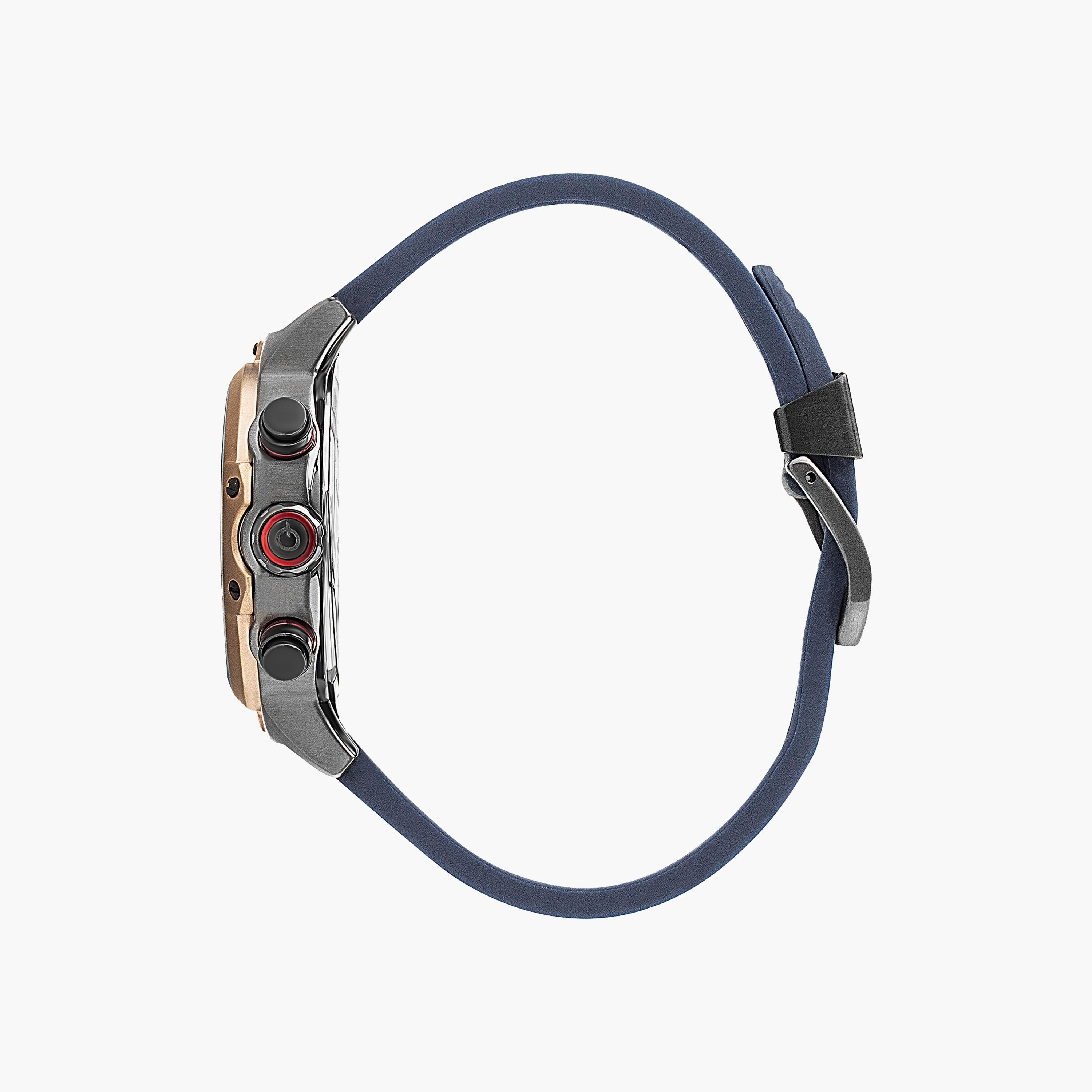 Quantum Men's Navy Chronograph Silicone Strap Watch | HNG956.899-men-watchesandjewellery-watches-image-2