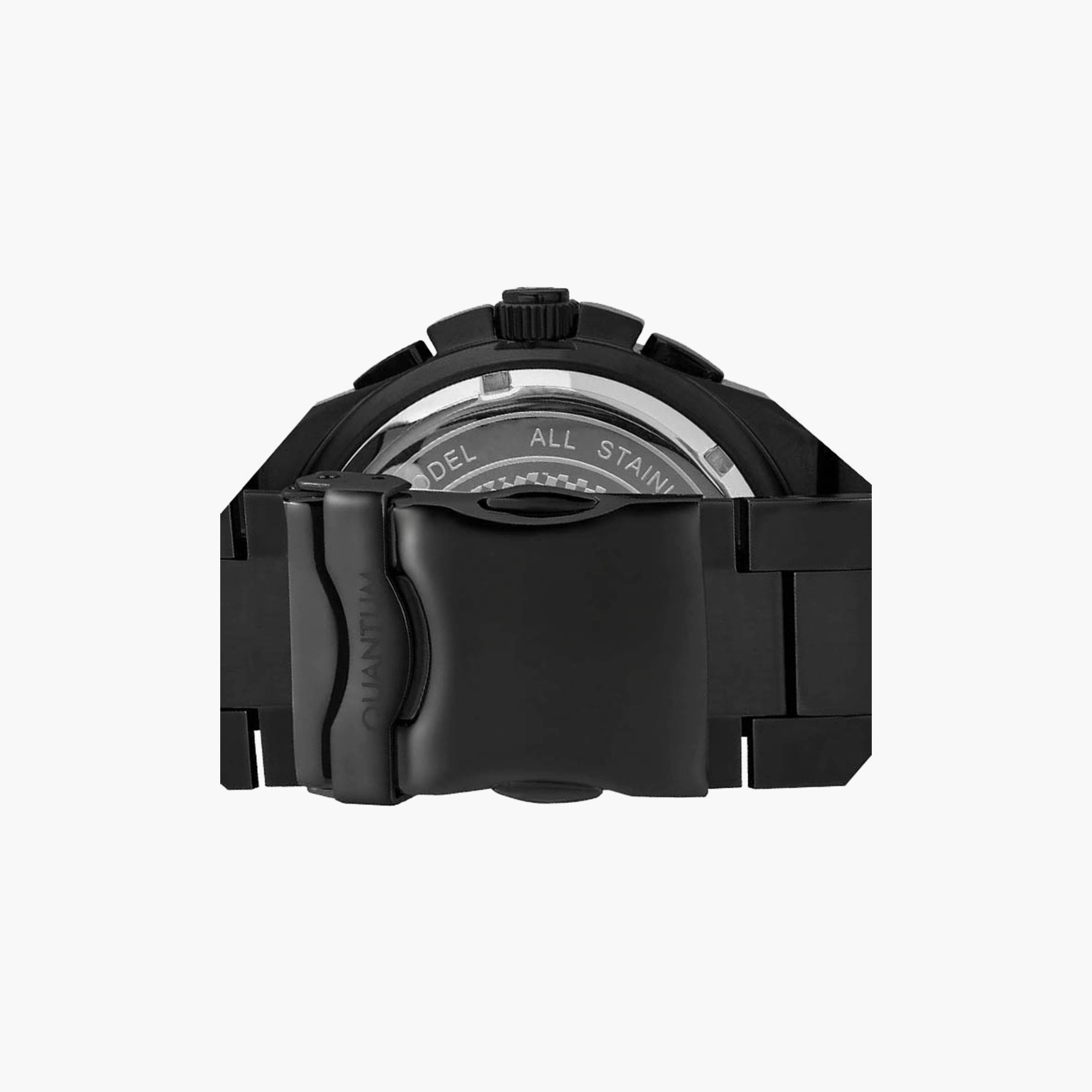 ساعة كرونوغراف سوداء بسوار ستانلس ستيل للرجال من كوانتوم | HNG809.650-men-watchesandjewellery-watches-image-3