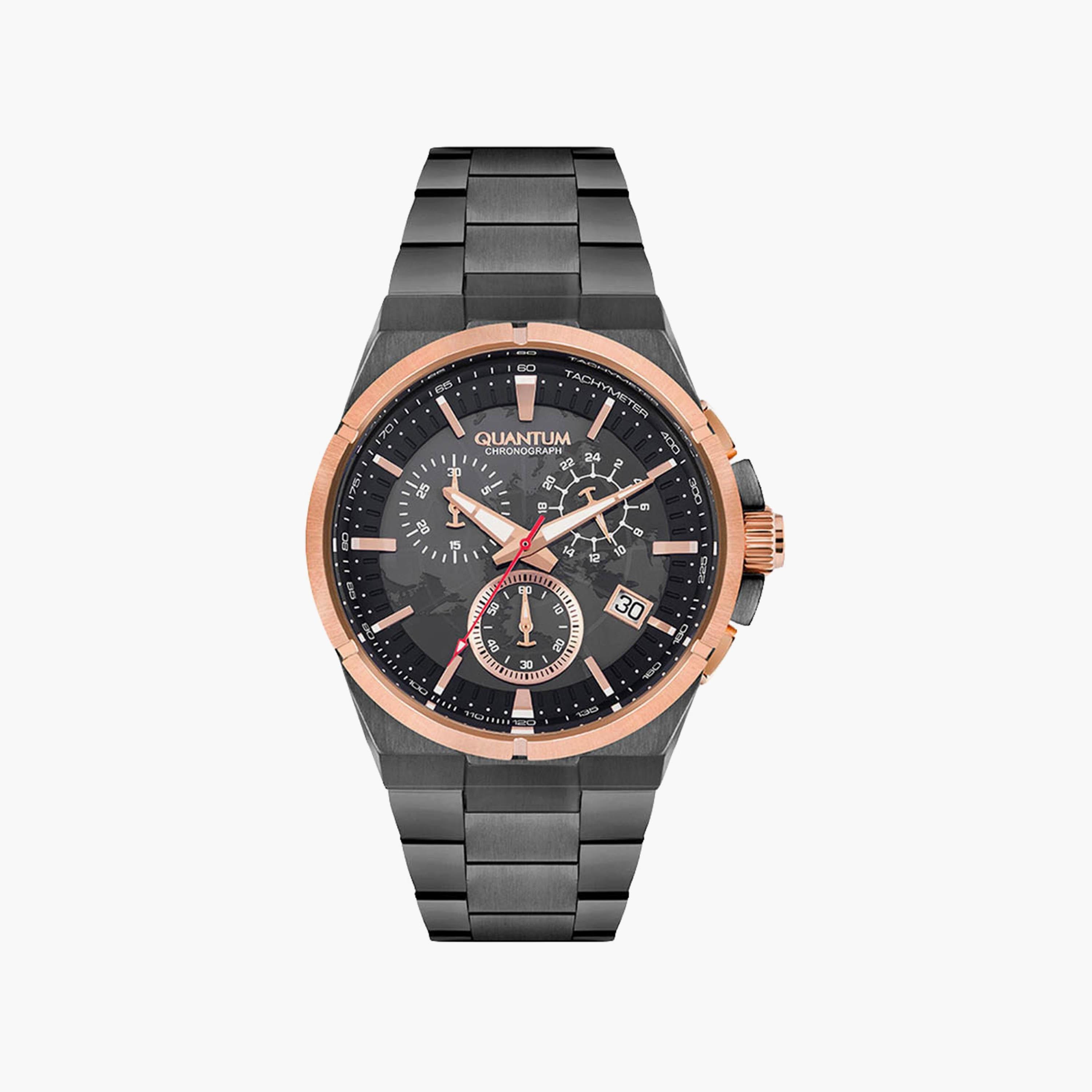 Quantum Men's Grey Chronograph Stainless Steel Strap Watch | HNG809.850-men-watchesandjewellery-watches-image-1