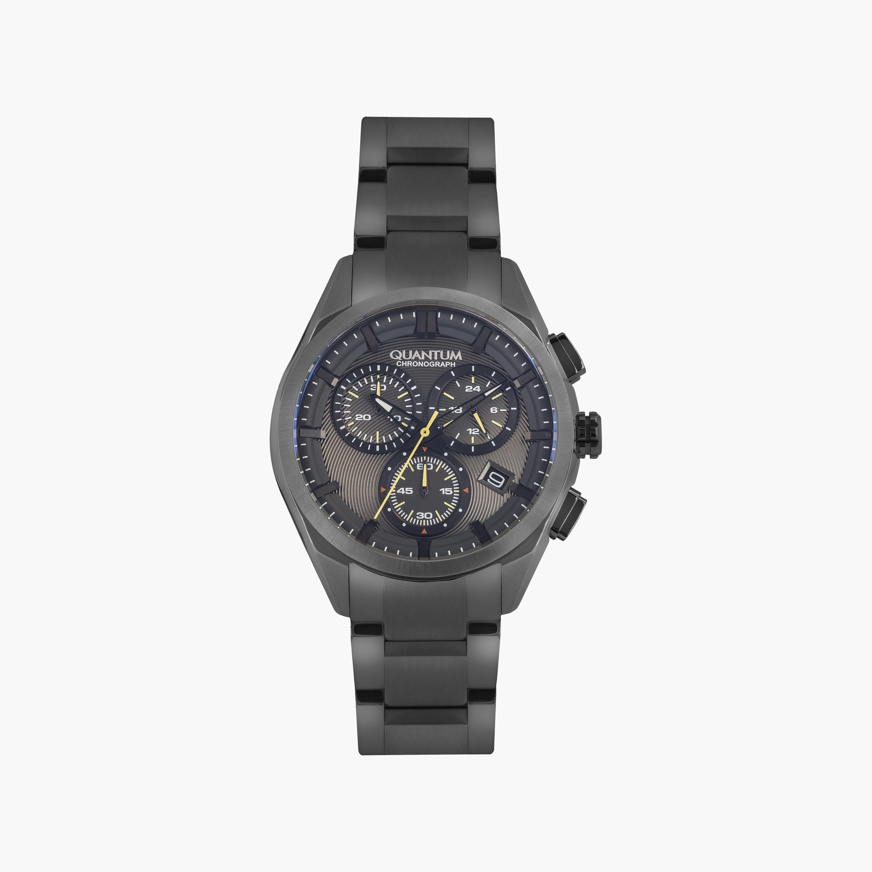 ساعة كرونوغراف ذو غون ميتال بسوار ستانلس ستيل من كوانتوم | PWG854.060-men-watchesandjewellery-watches-image-1