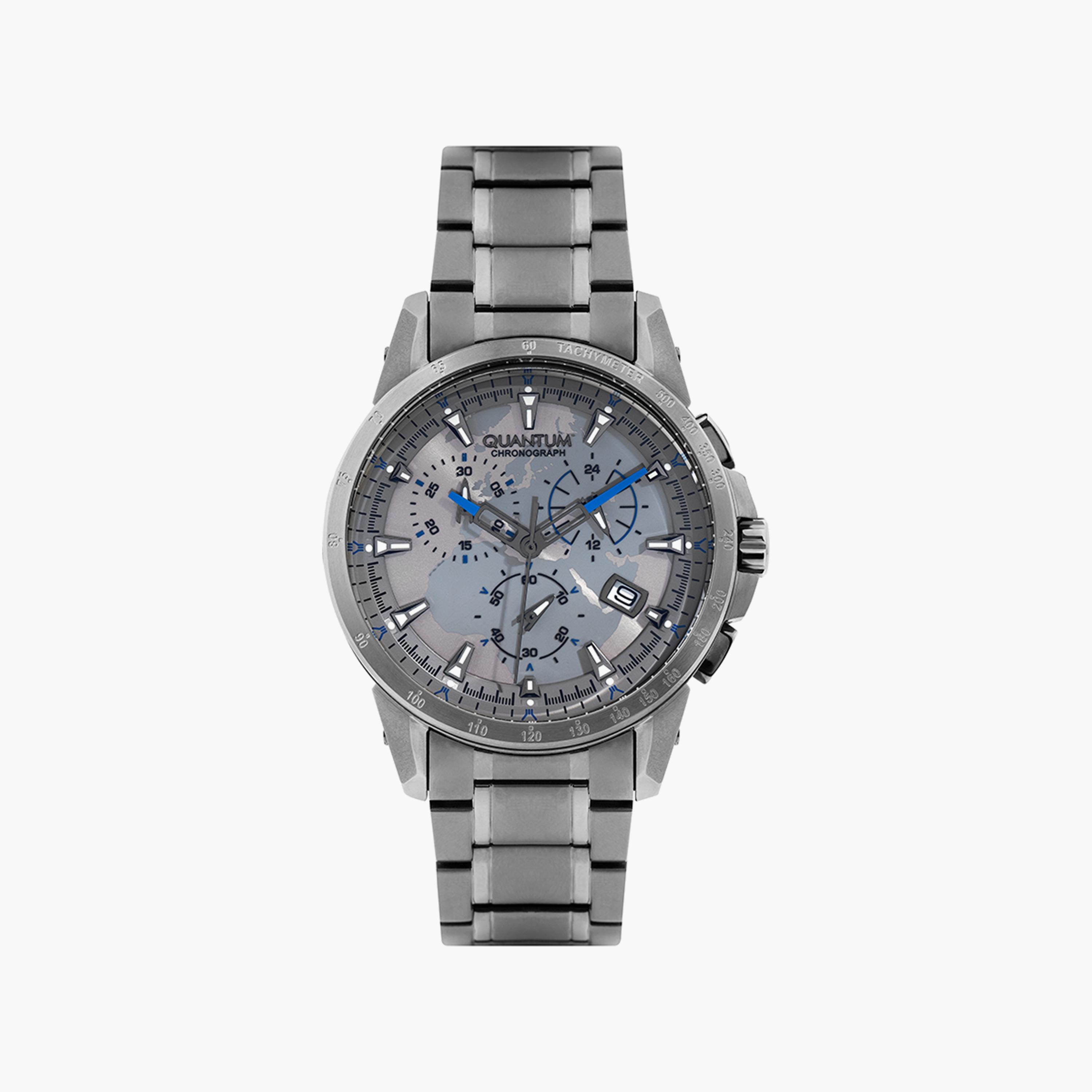 Quantum Men's Grey Chronograph Stainless Steel Strap Watch | TTG859.060-men-watchesandjewellery-watches-image-1