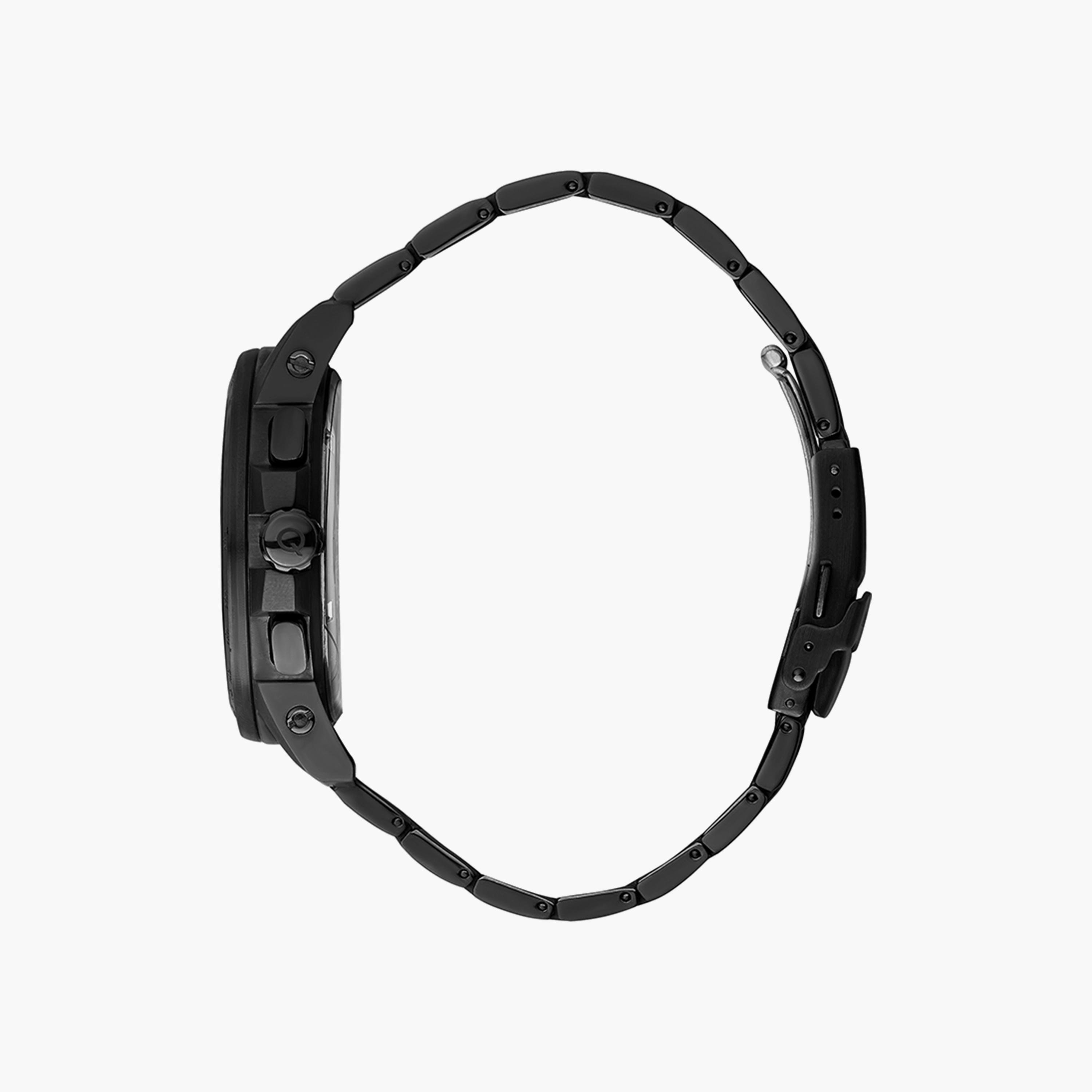ساعة كرونوغراف سوداء بسوار ستانلس ستيل للرجال من كوانتوم | TTG859.650-men-watchesandjewellery-watches-image-2
