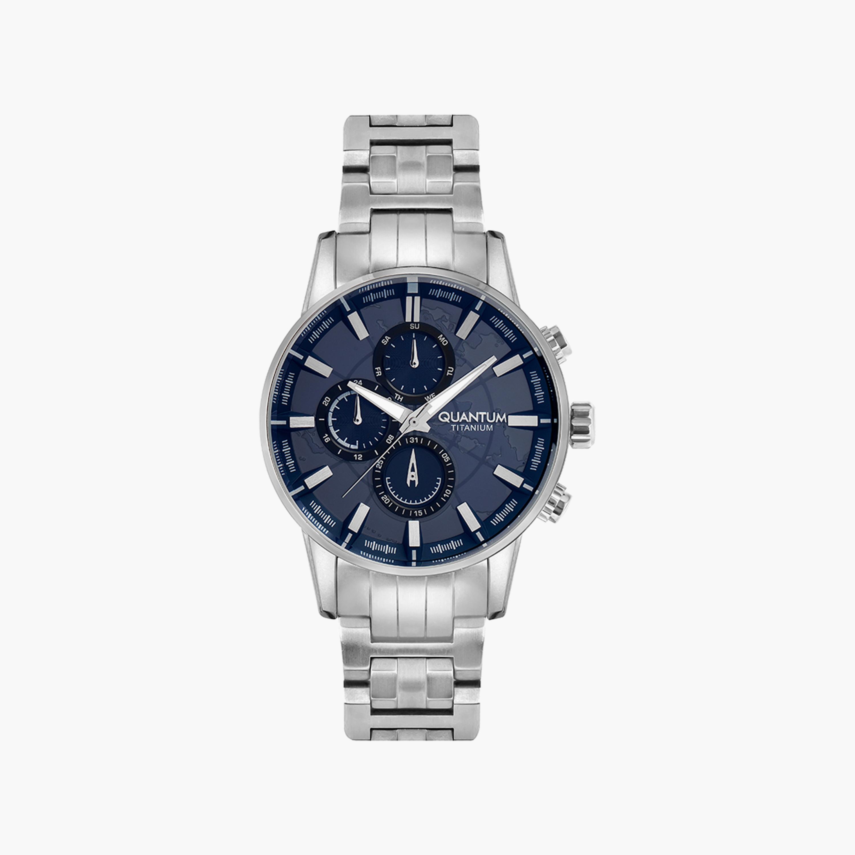 Quantum Men's Silver Chronograph Stainless Steel Strap Watch | TTG918.090-men-watchesandjewellery-watches-image-1