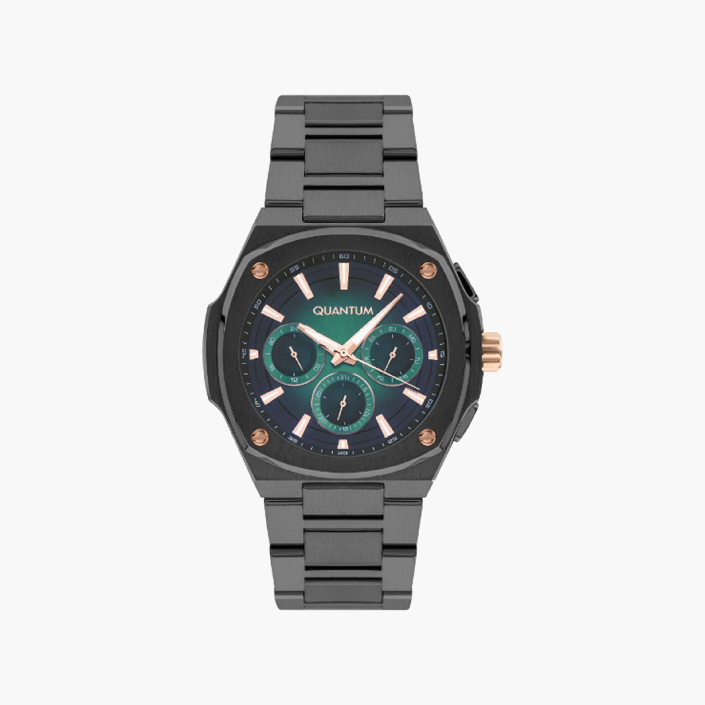 ساعة كوانتوم للرجال بسوار غون ميتال أنالوج من ستانلس ستيل | ADG1032.070-men-watchesandjewellery-watches-image-1