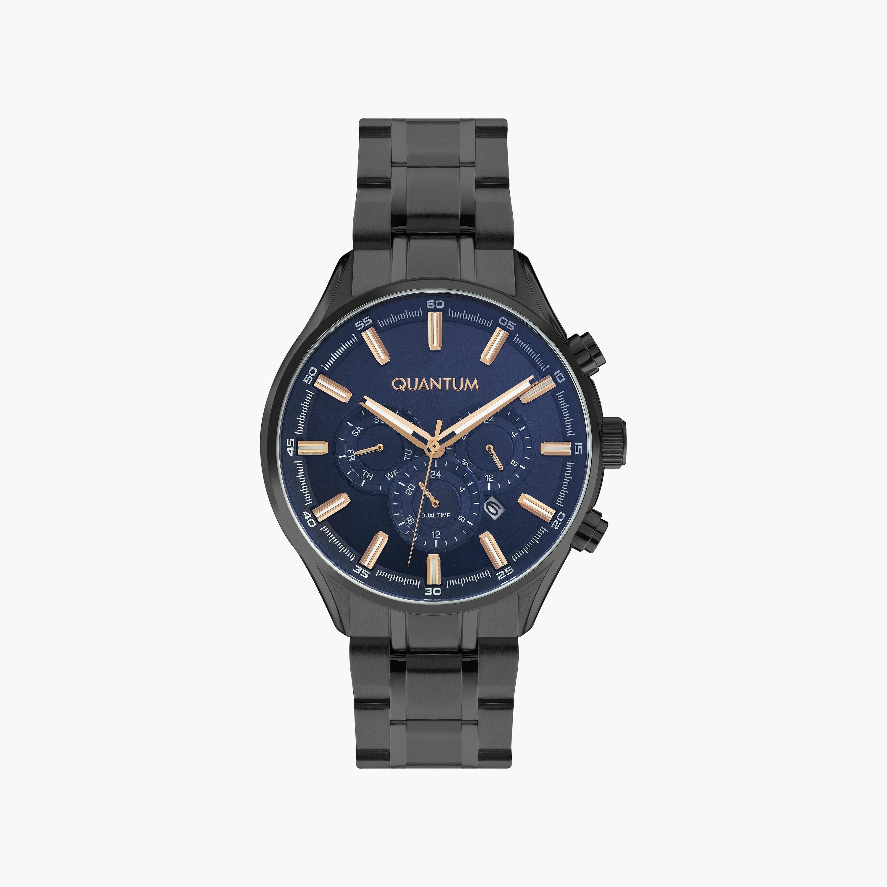 Quantum Men's Gun Stainless Steel Chronograph Stainless Steel Metal Strap Watch | ADG958.090-men-watchesandjewellery-watches-image-1