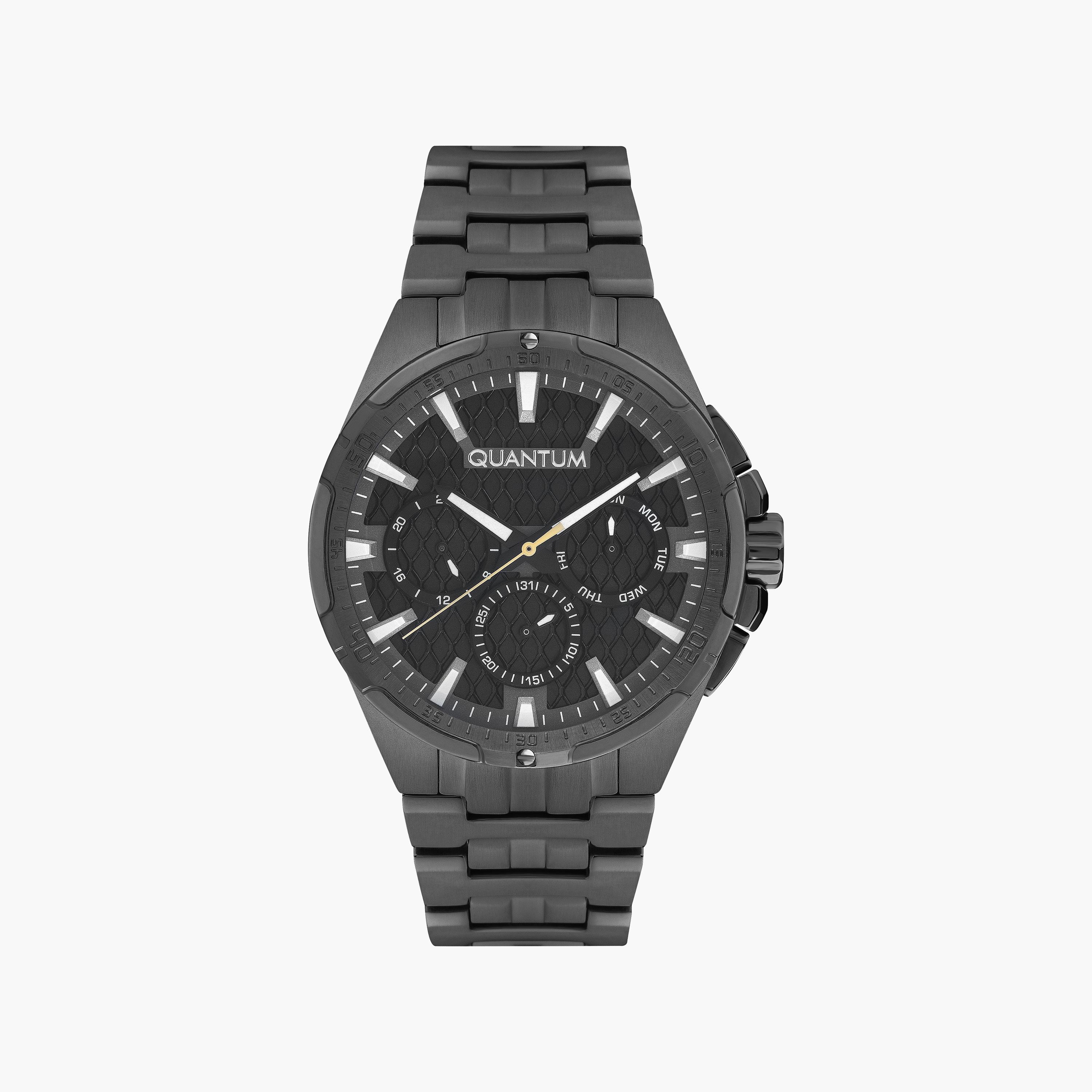 Quantum Men's Grey Analog Stainless Steel Metal Strap Watch | HNG889.050 | 45 MM-men-watchesandjewellery-watches-image-1
