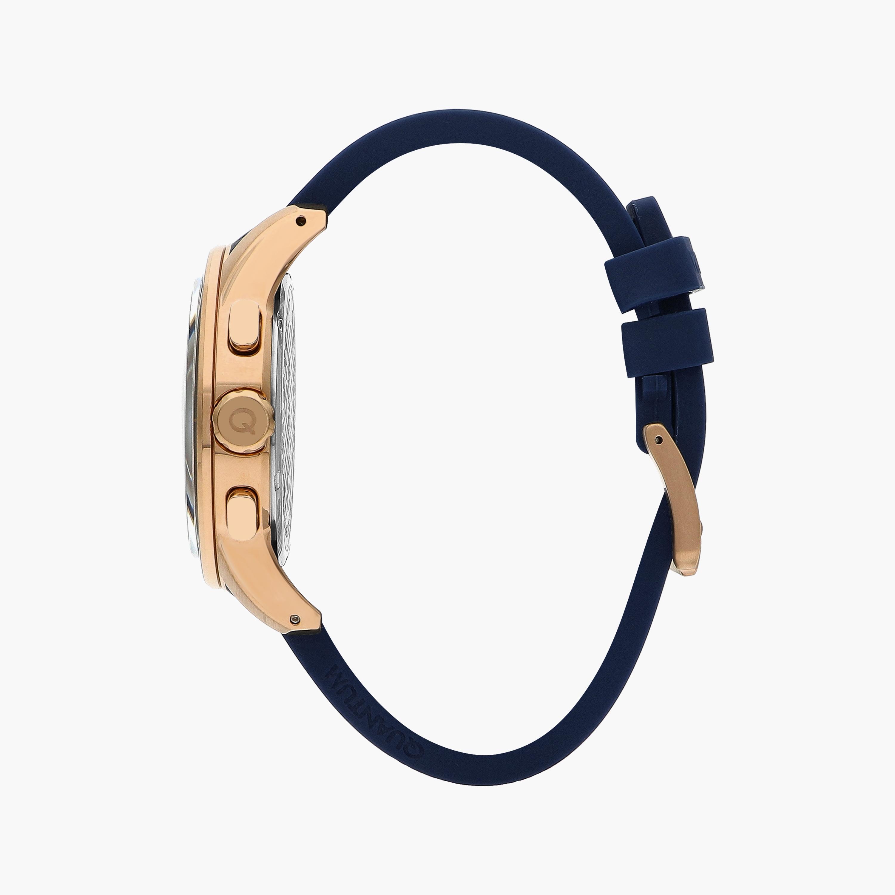 Quantum Men's Navy Chronograph Silicone Strap Watch | ADG991.499-men-watchesandjewellery-watches-image-2