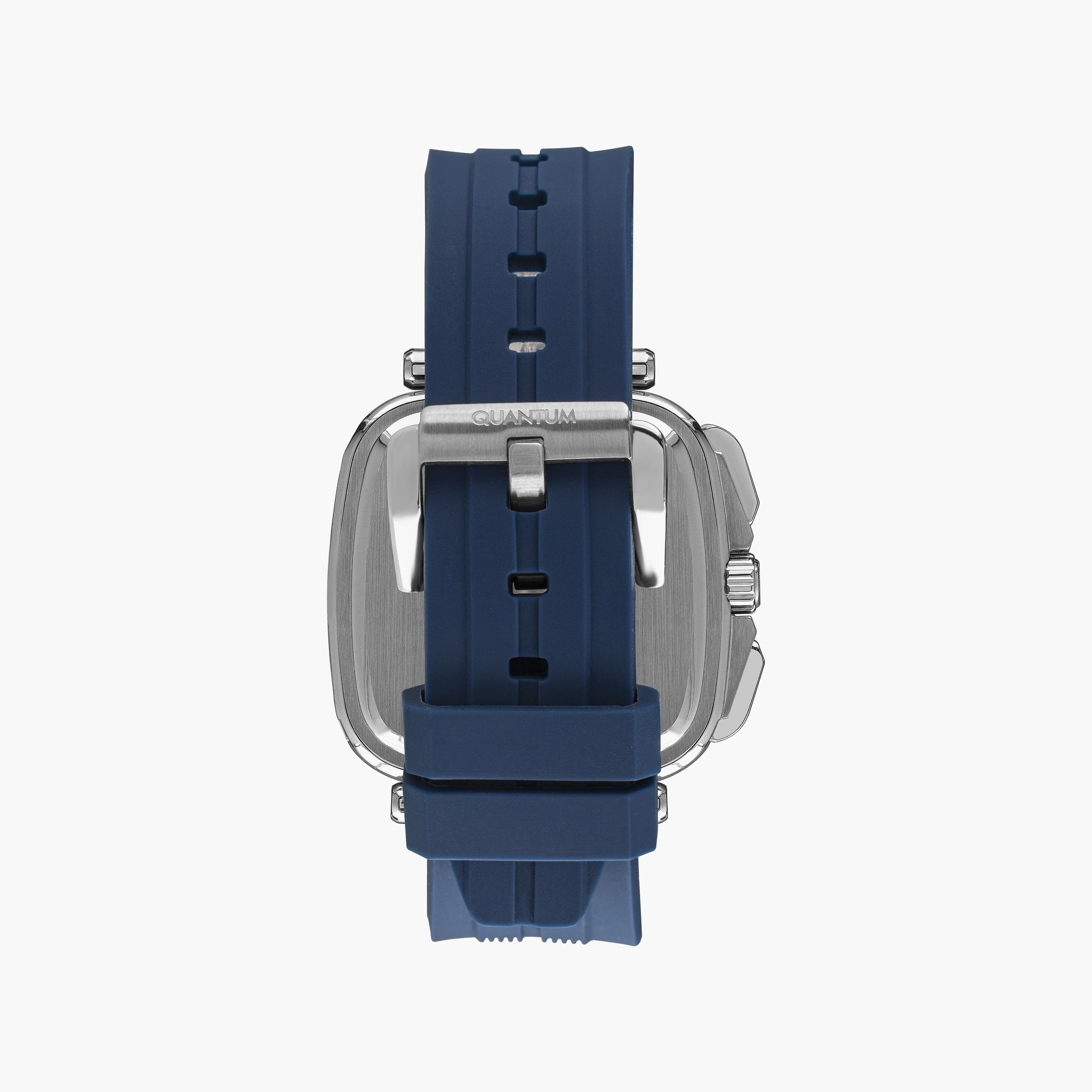 Quantum Men's Blue Analog Silicone Strap Watch | PWG1014.059-men-watchesandjewellery-watches-image-2