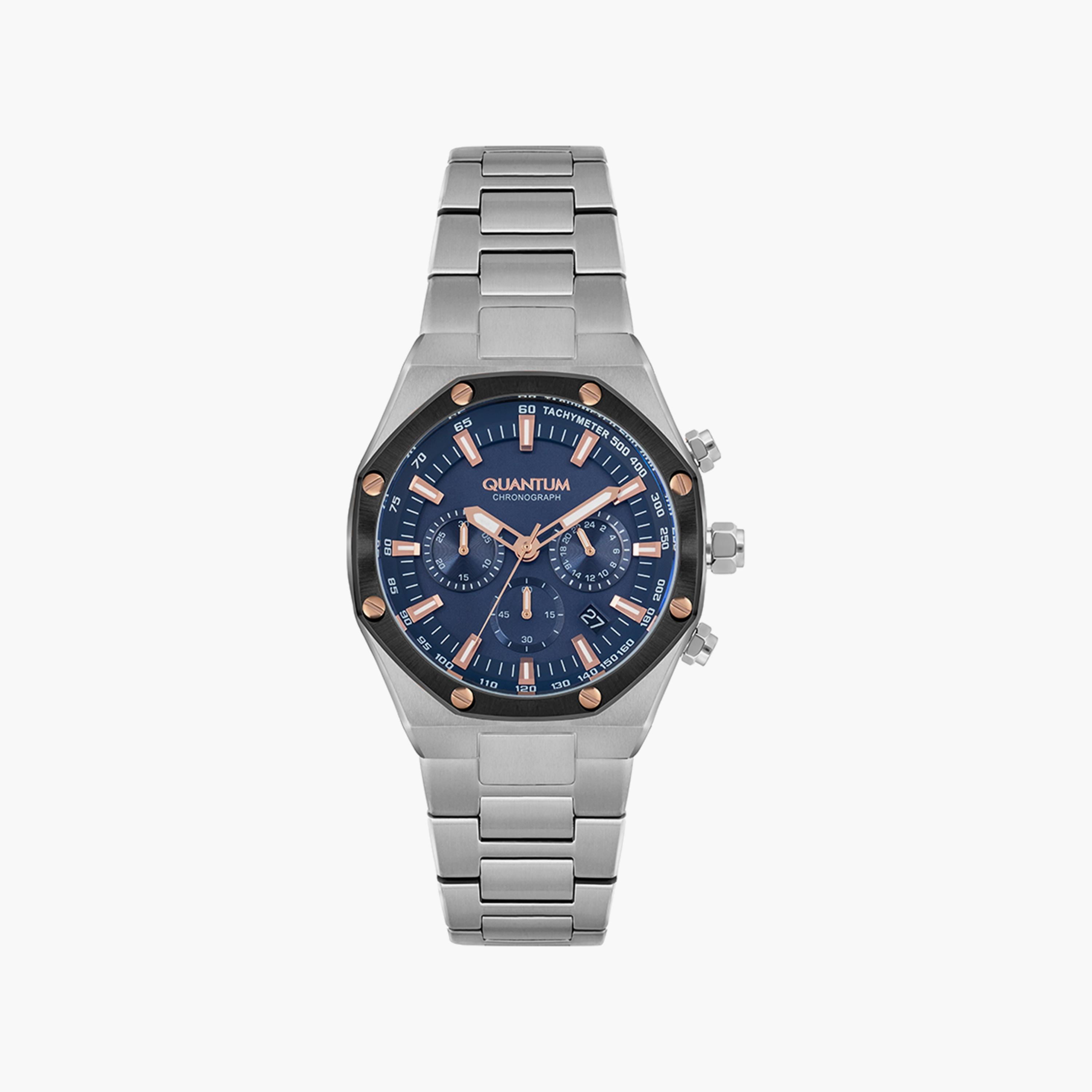 Quantum Men's Silver Chronograph Stainless Steel Strap Watch | HNG810.390-men-watchesandjewellery-watches-image-1